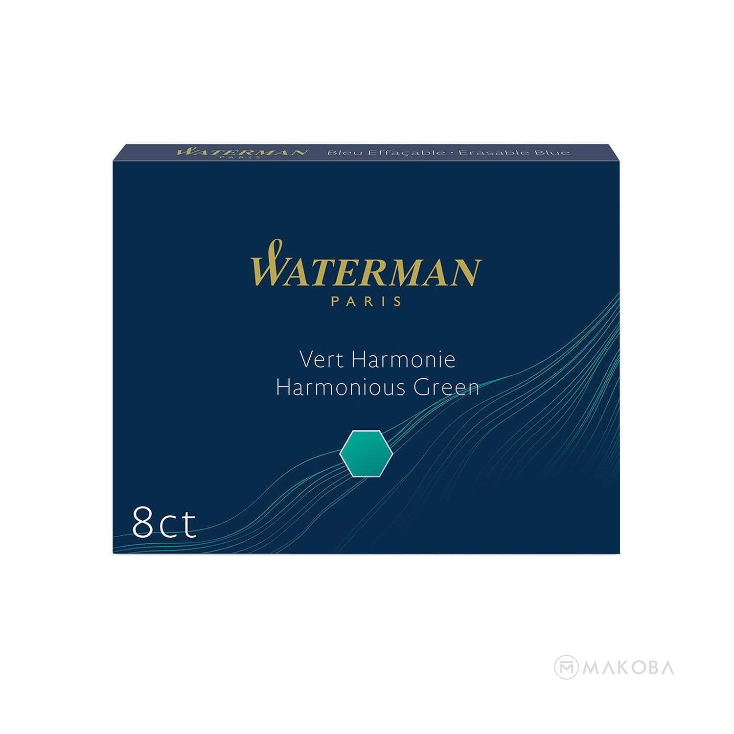 Waterman Long Ink Cartridge Pack of 8 - Harmonious Green