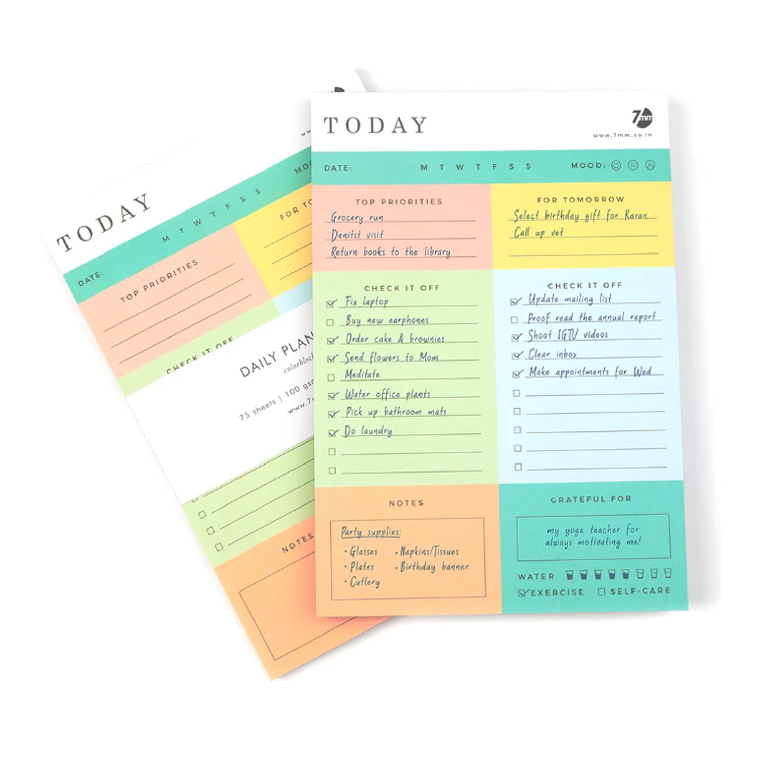 7mm Daily Colorblock Notepad - A5