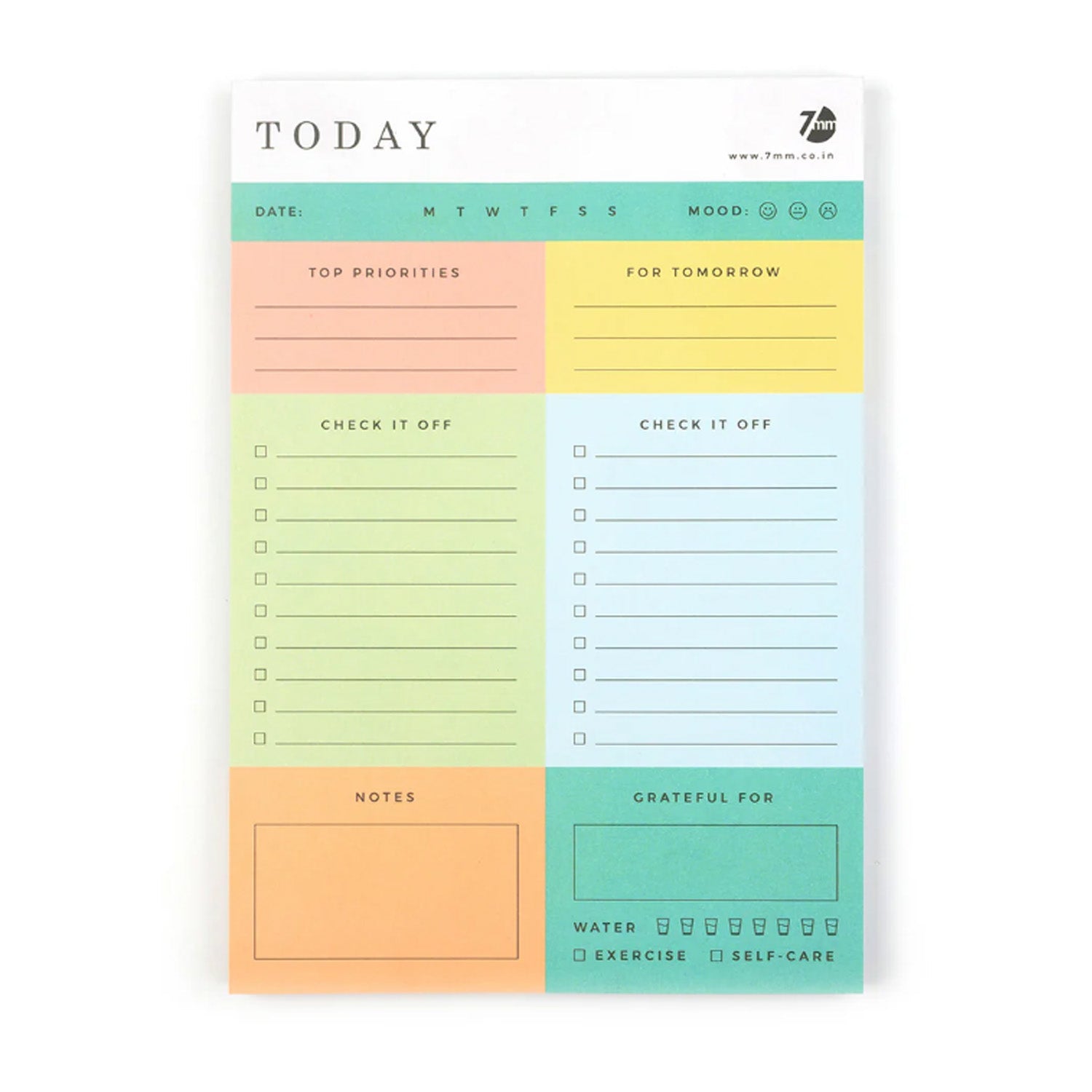 7mm Daily Colorblock Notepad - A5