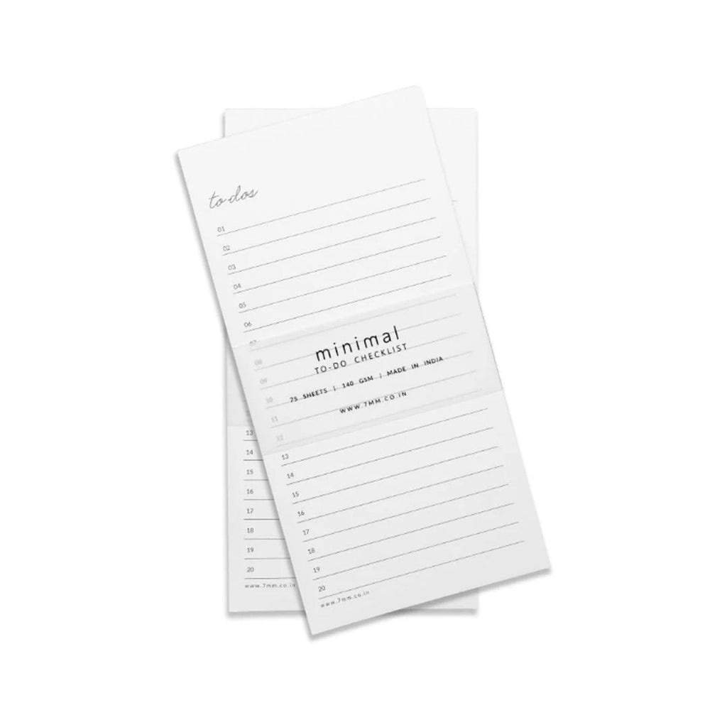 7mm Minimal To Do Notepad