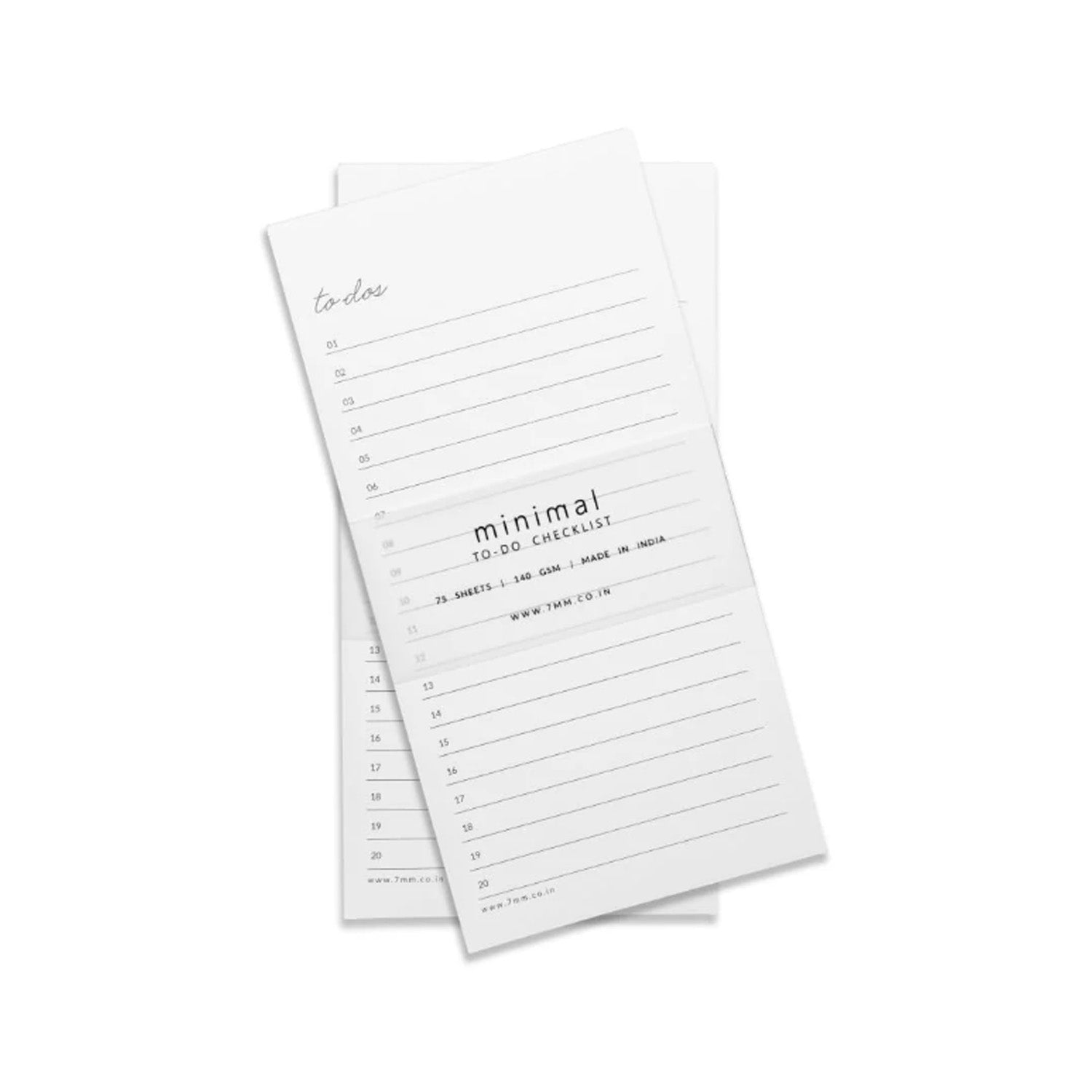 7mm Minimal To Do Notepad