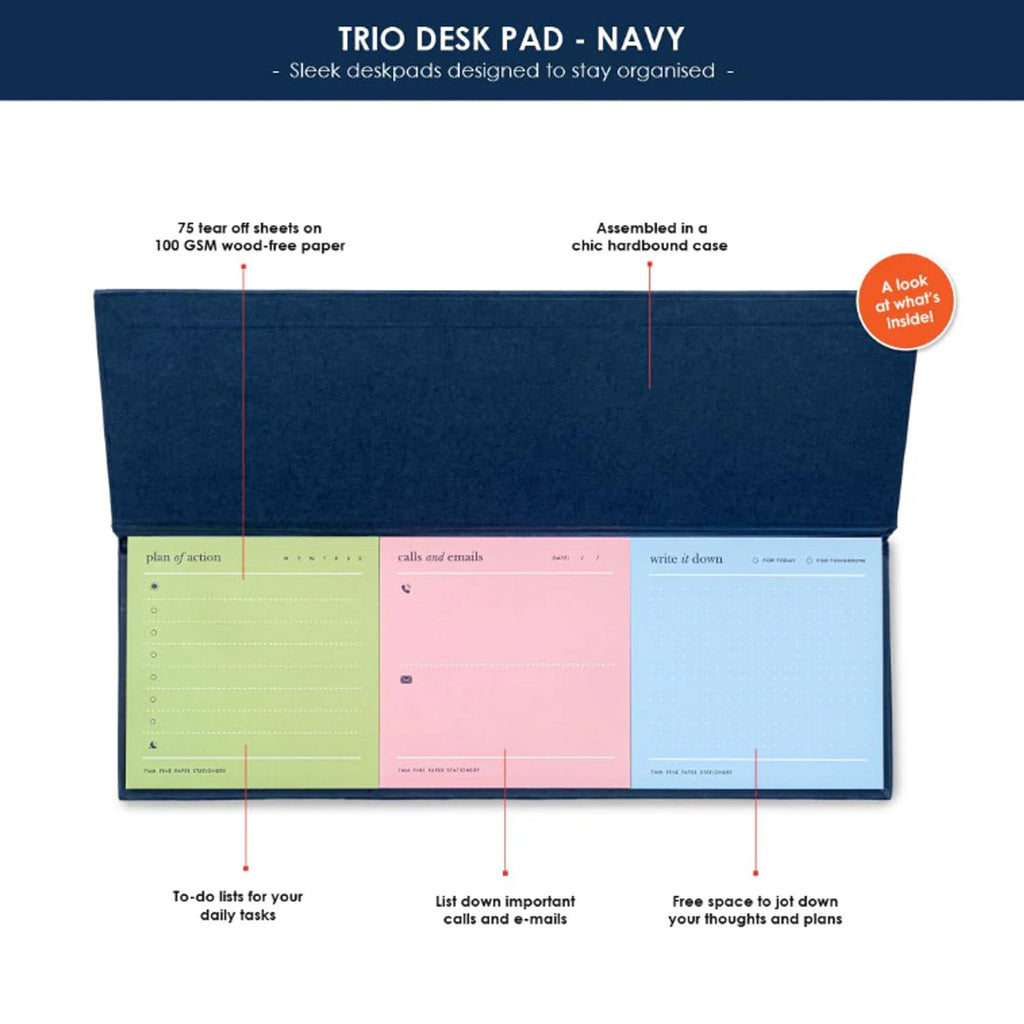 7mm Trio Deskpad - Navy