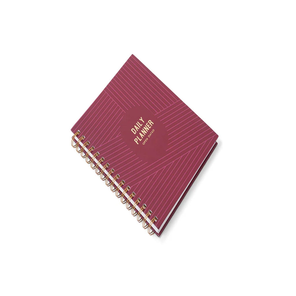 7mm Undated Daily Planner - Burgundy Boss