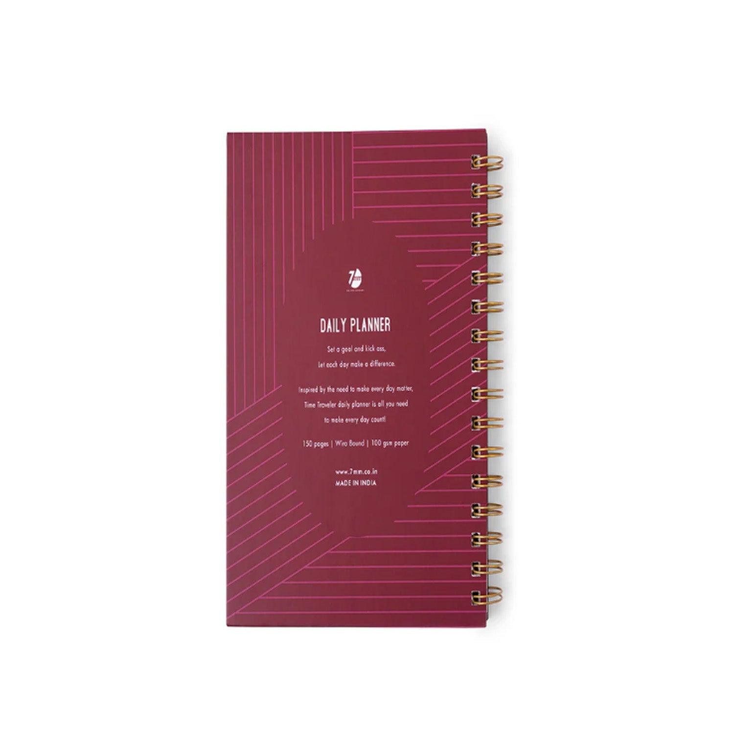 7mm Undated Daily Planner - Burgundy Boss