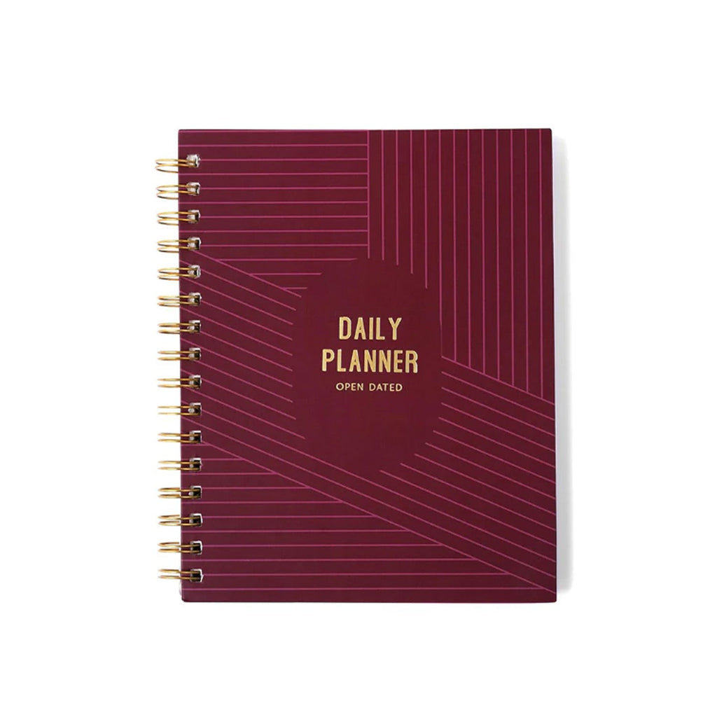 7mm Undated Daily Planner - Burgundy Boss