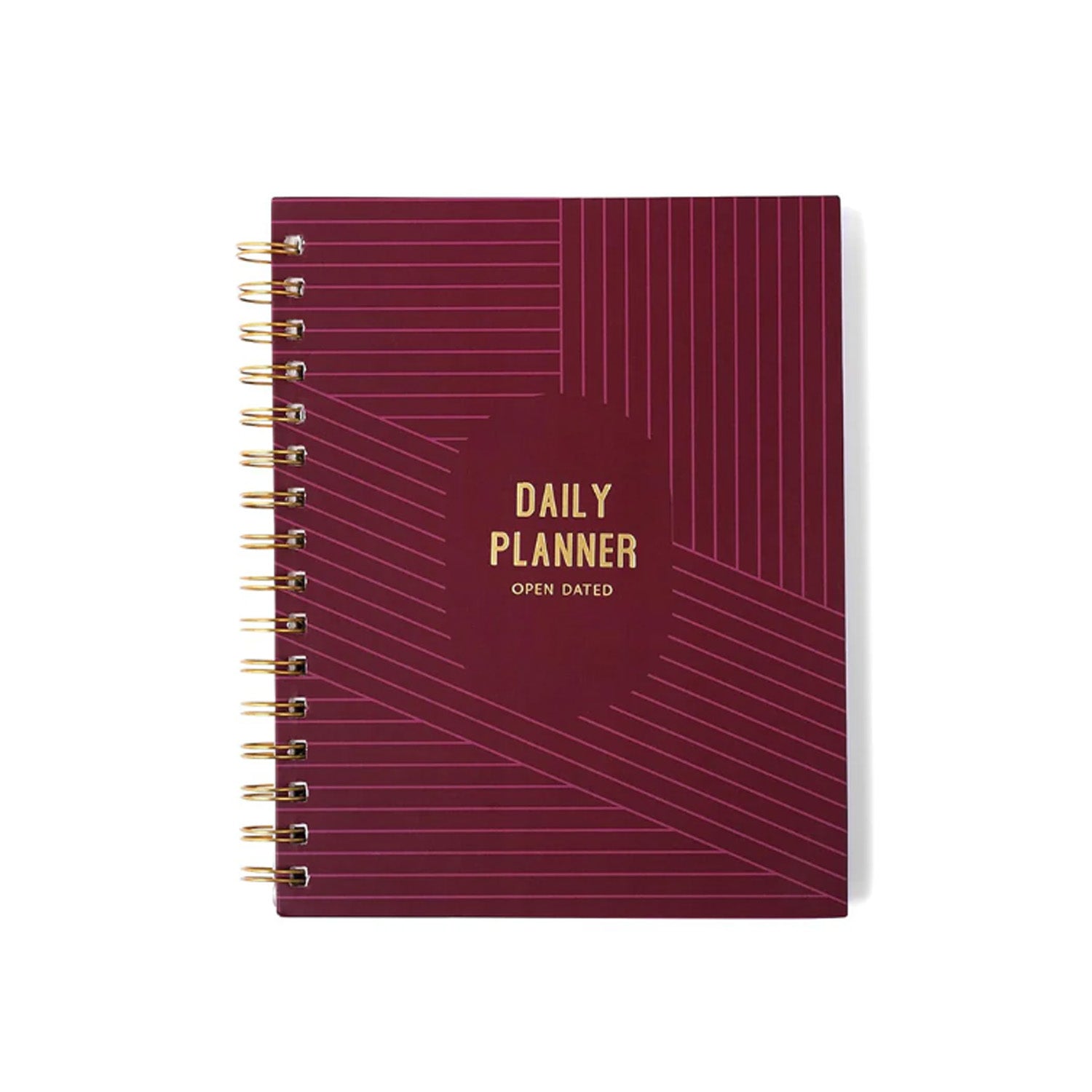 7mm Undated Daily Planner - Burgundy Boss