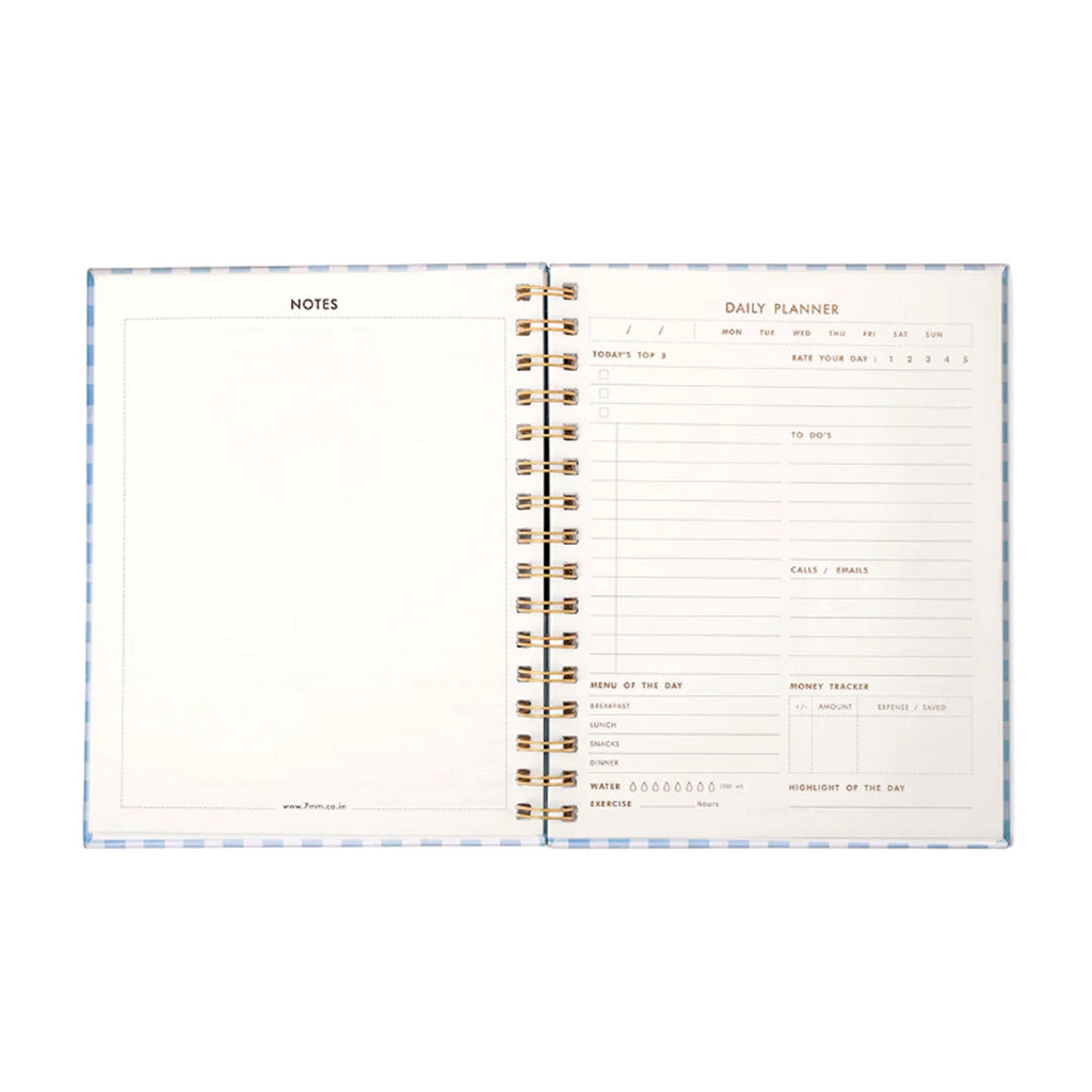 7mm Undated Daily Planner - Checkered Skies