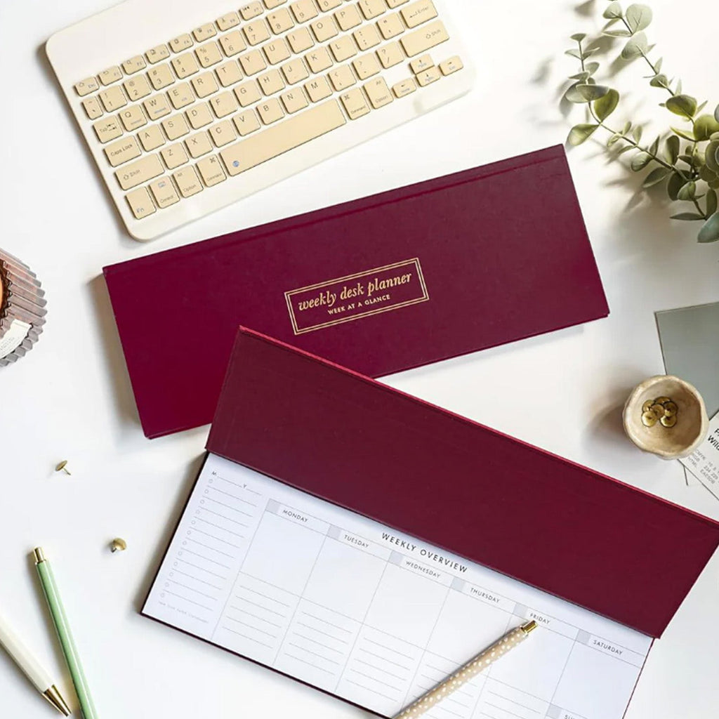 7mm Undated Weekly Planner - Burgundy