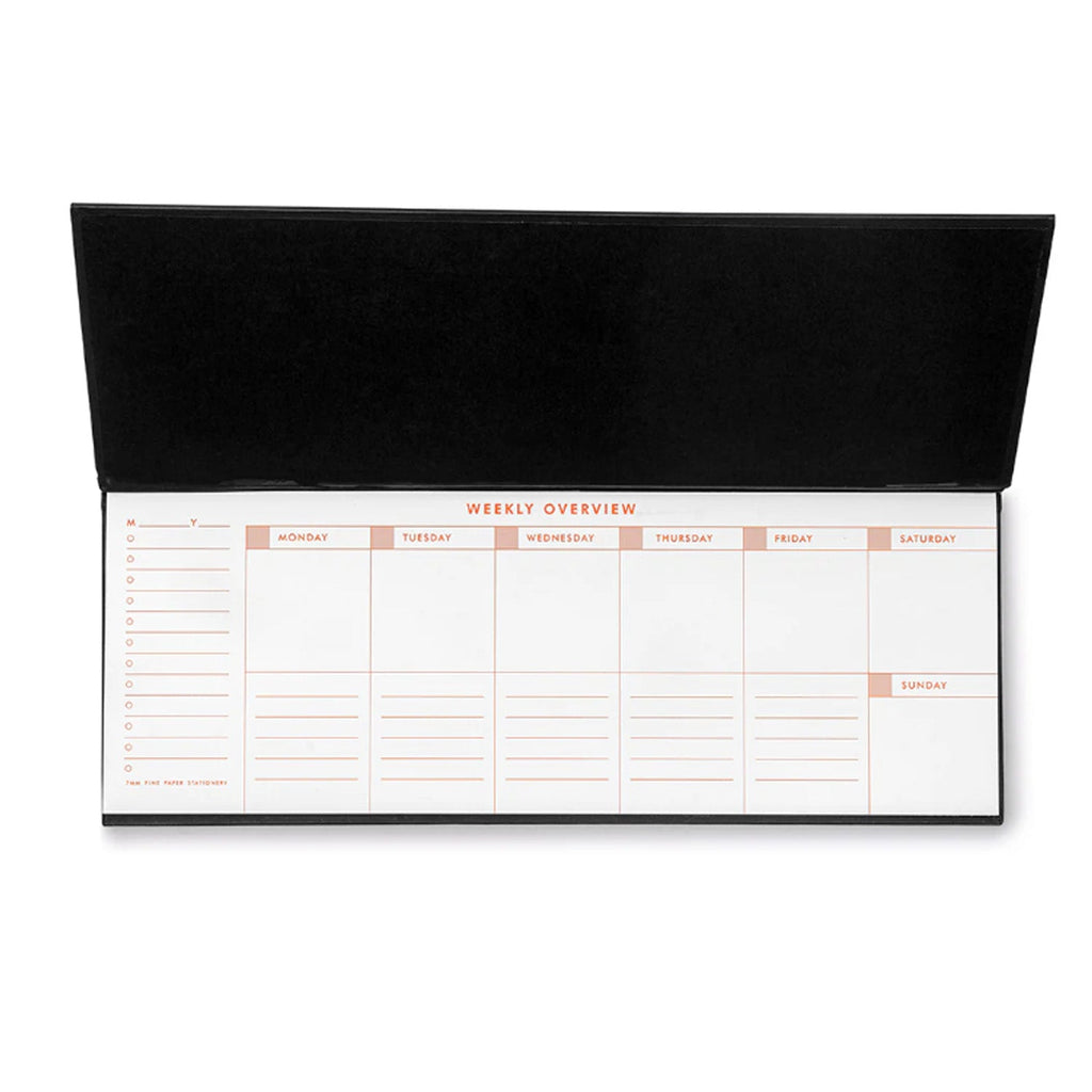 7mm Undated Weekly Planner - Charcoal