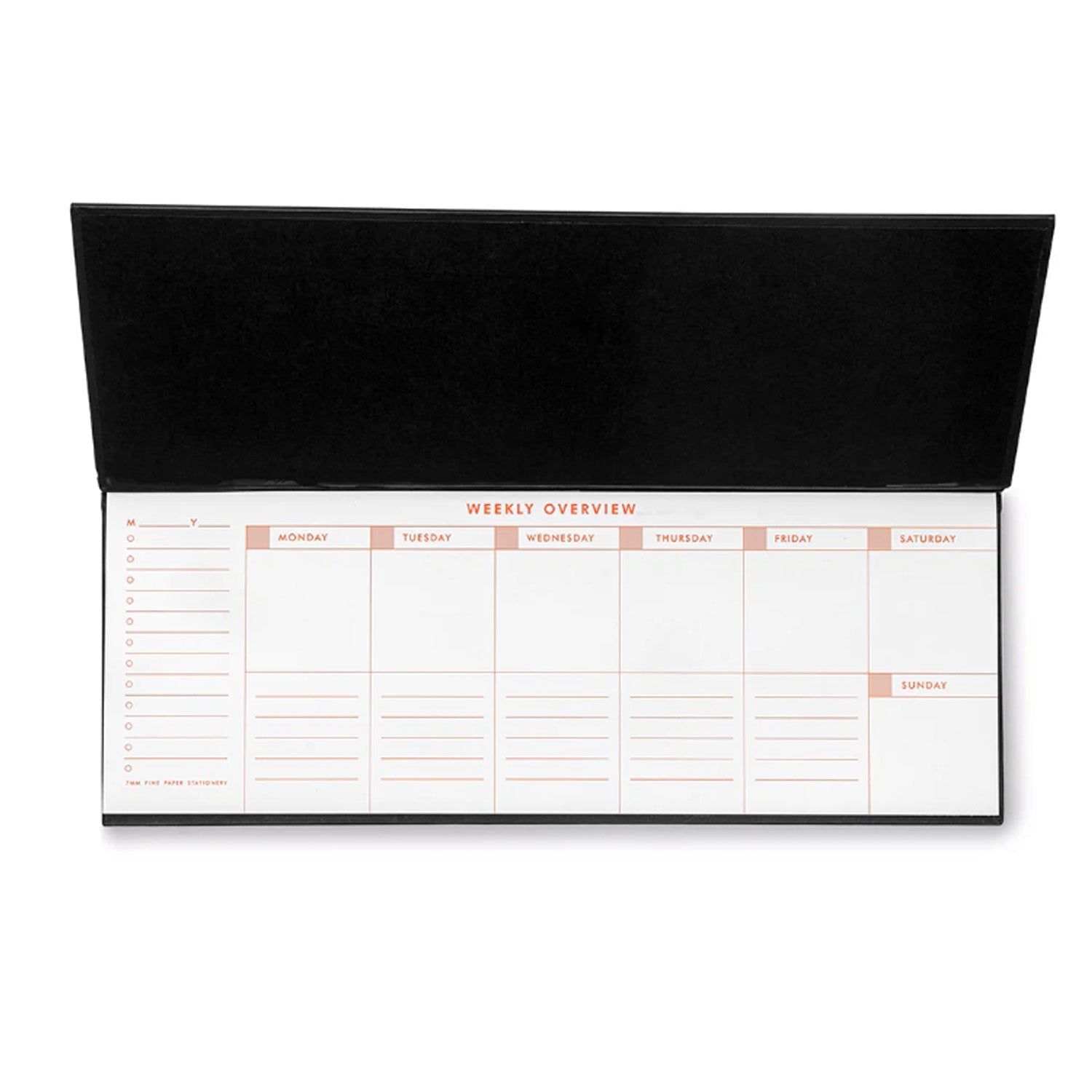 7mm Undated Weekly Planner - Charcoal
