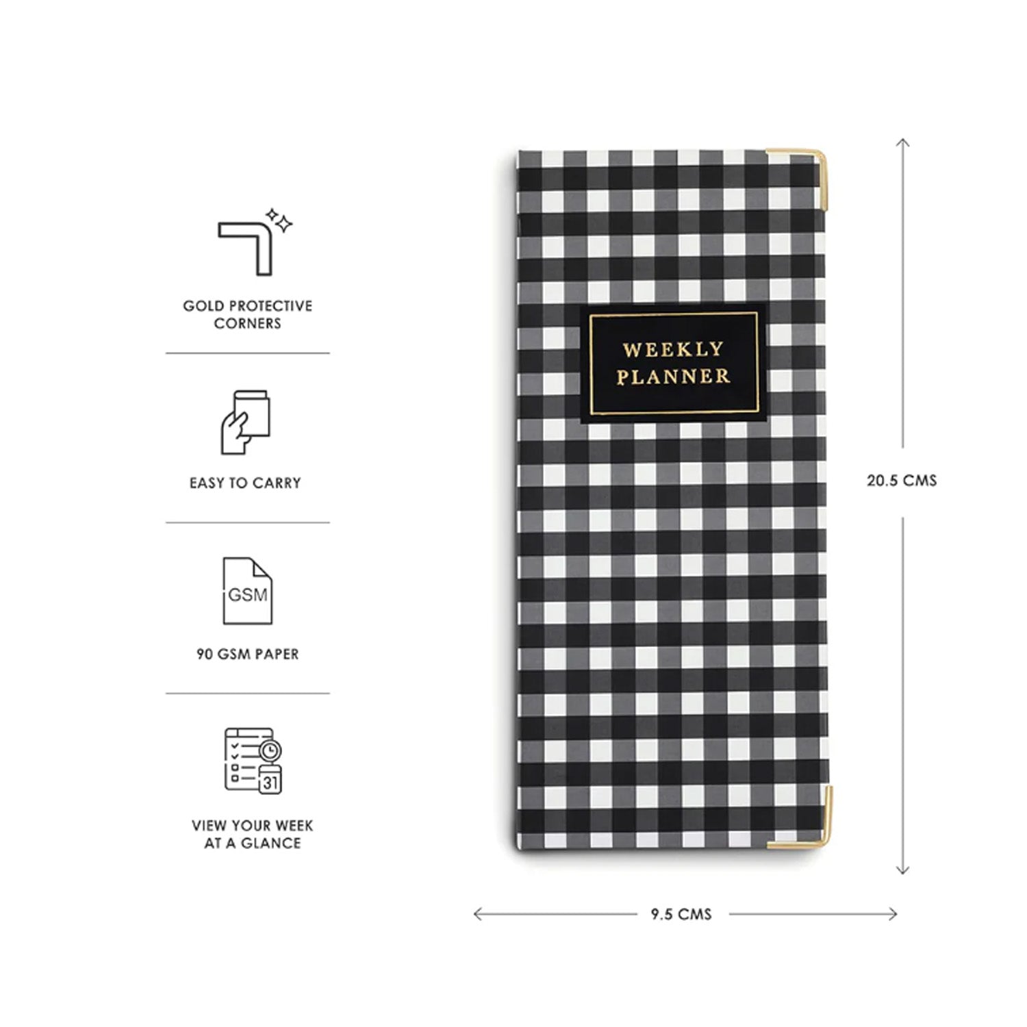 7mm Undated Weekly Planner - Checkmate