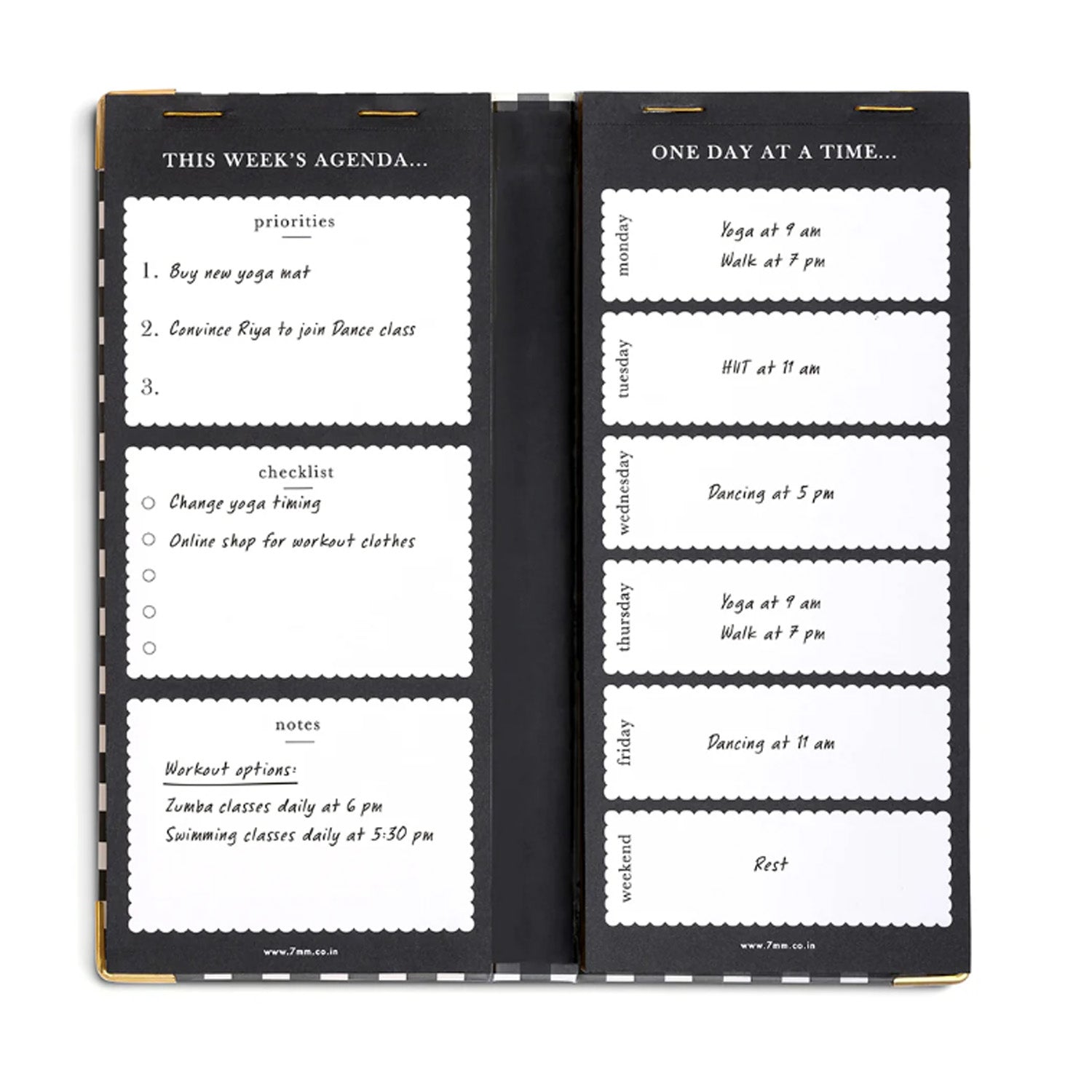 7mm Undated Weekly Planner - Checkmate