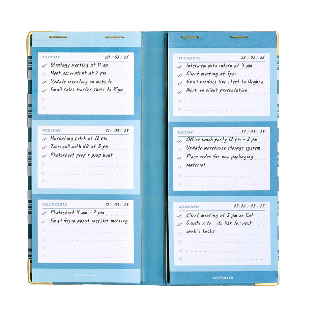 7mm Undated Weekly Planner - Monday Blues