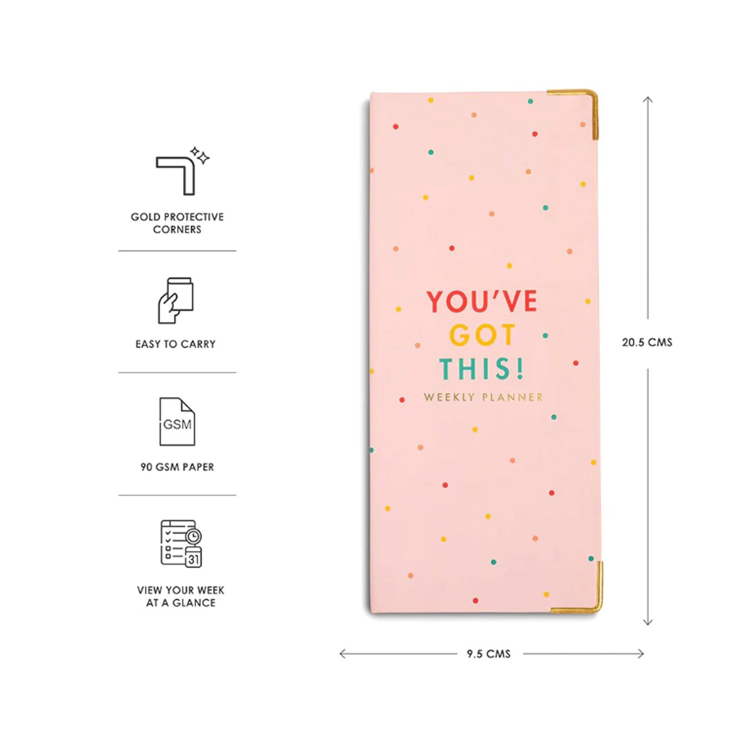 7mm Undated Weekly Planner - Sprinkles
