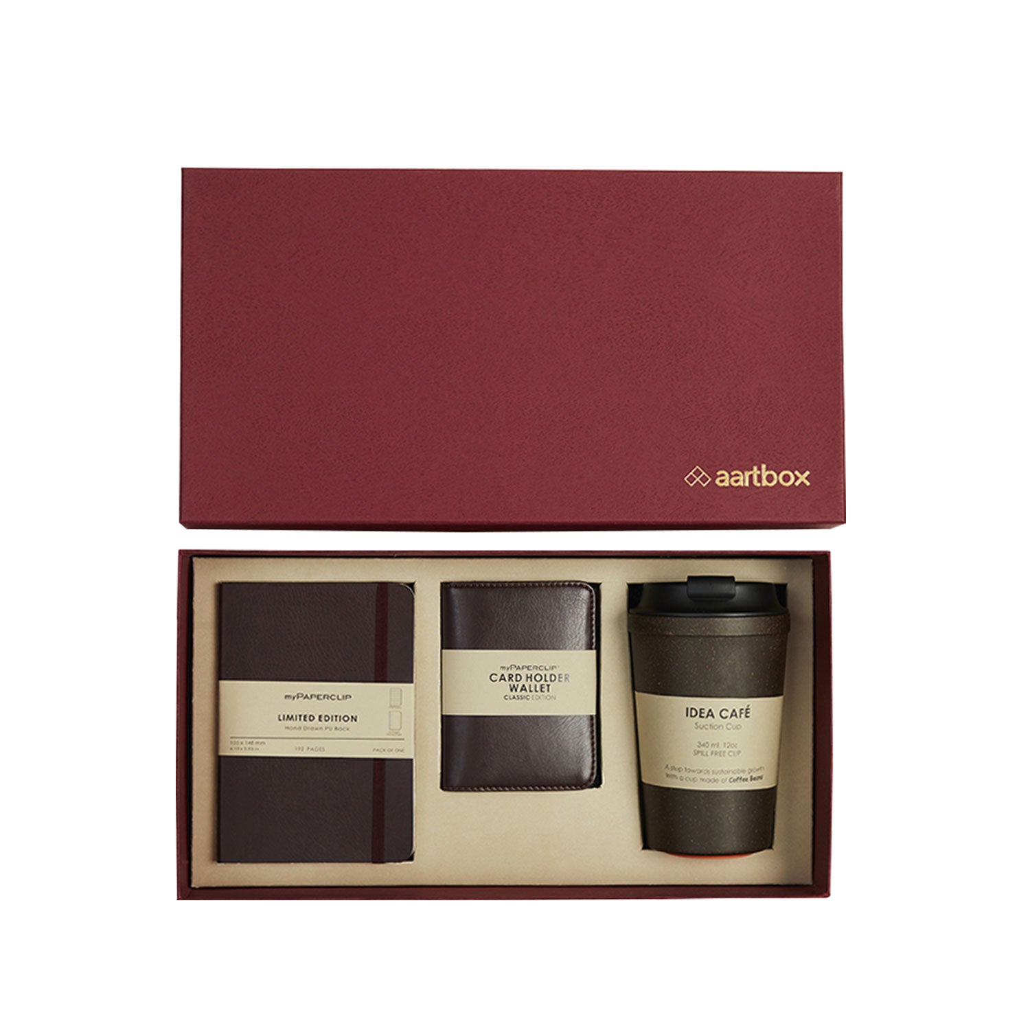 Aartbox Gift Set - myPAPERCLIP Limited Edition Notebook + myPAPERCLIP Card Holder Wallet + Arti Art Suction Cup