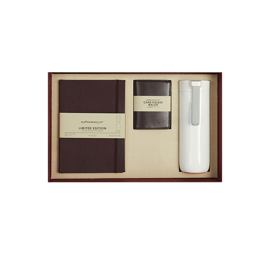 Aartbox Gift Set - myPAPERCLIP Limited Edition Notebook + myPAPERCLIP Card Holder Wallet + Arti Art Suction Bottle