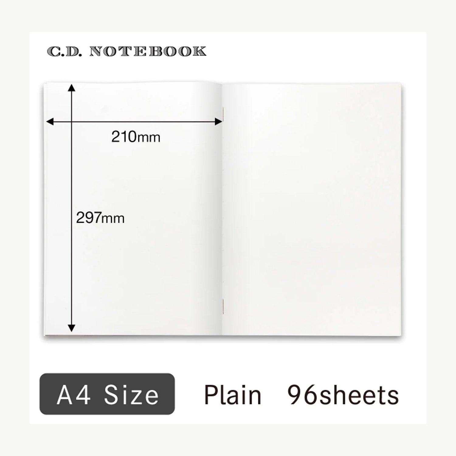 Apica Premium CD Notebook - Black - A4 - Plain