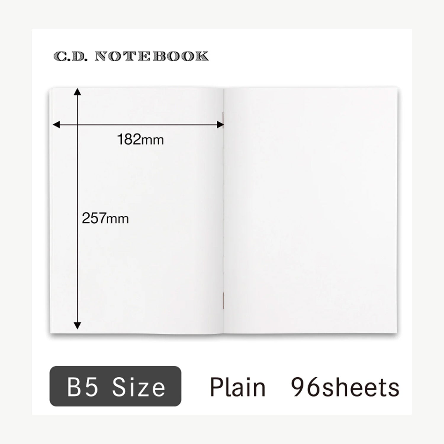 Apica Premium CD Notebook - Black - B5 - Plain