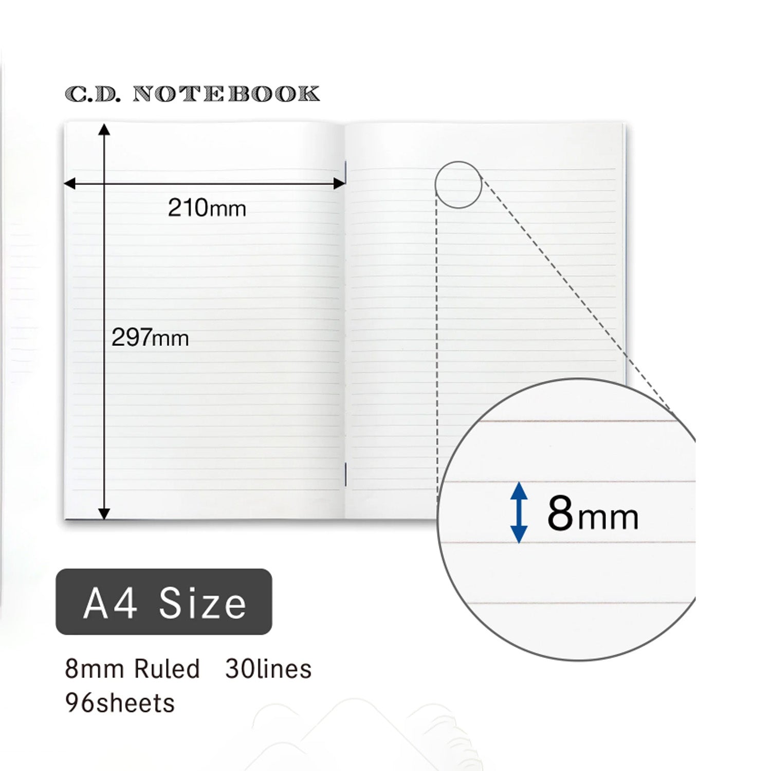 Apica Premium CD Notebook - Blue - A4 - Ruled