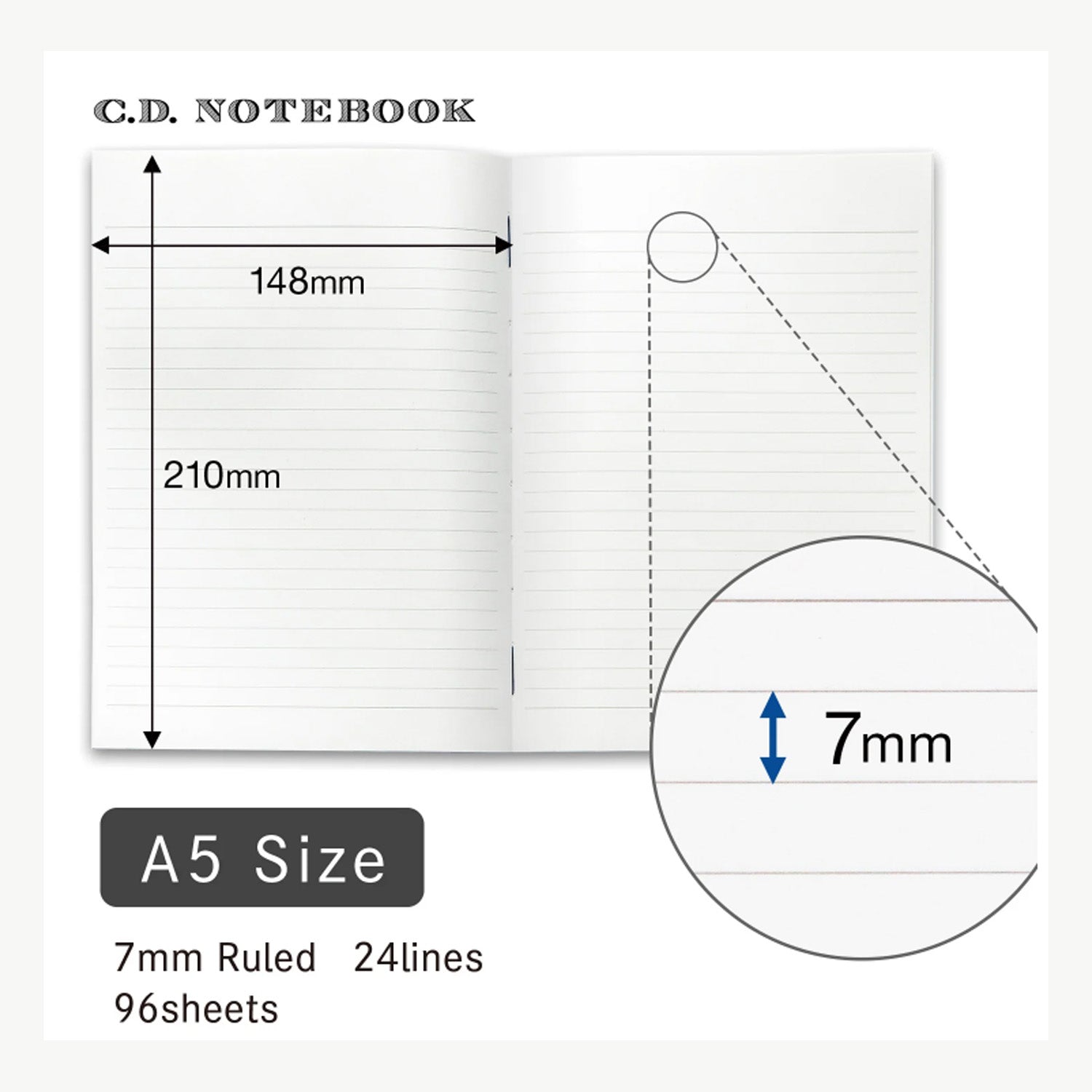 Apica Premium CD Notebook - Blue - A5 - Ruled