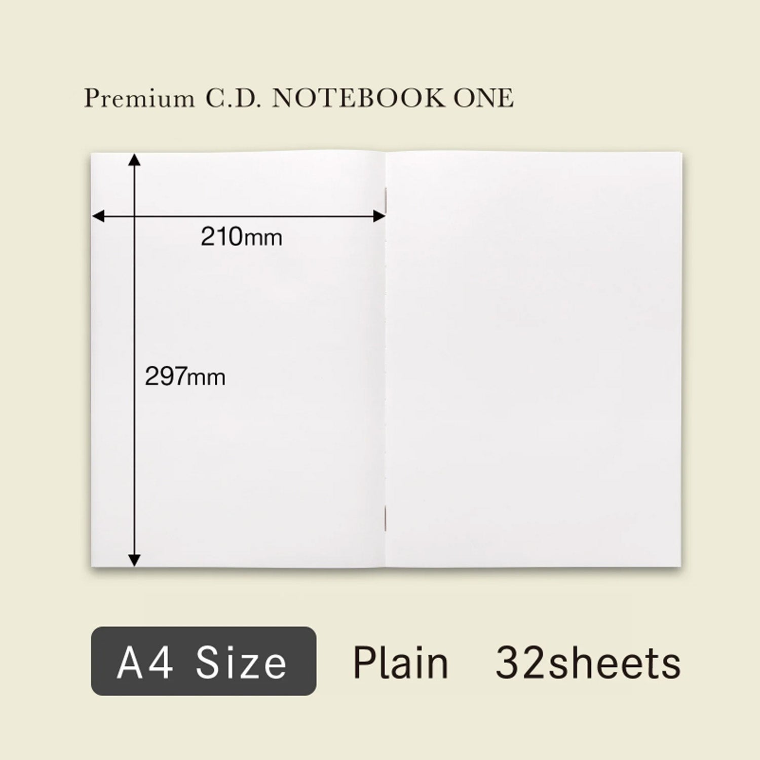 Apica Premium CD Notebook One - Black - A4 - Plain