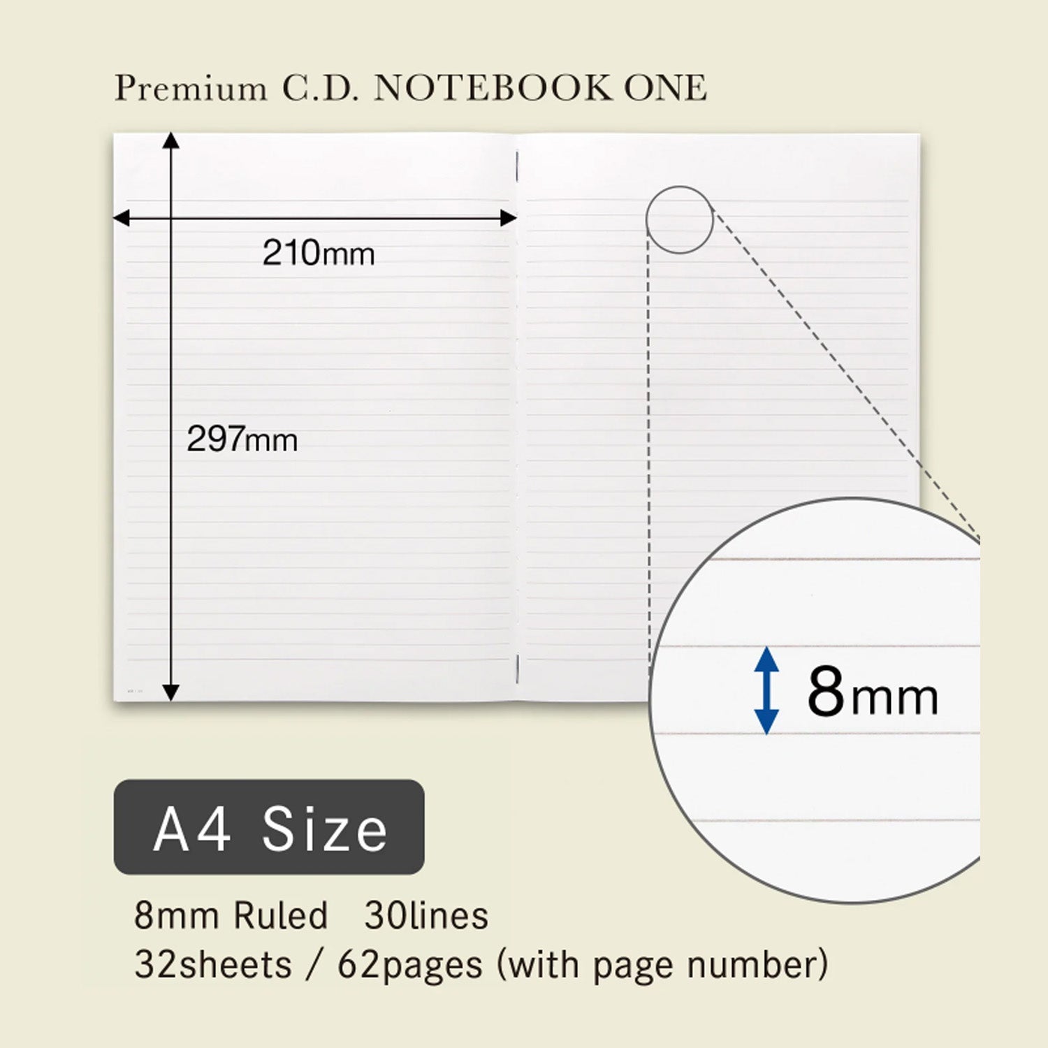 Apica Premium CD Notebook One - Blue - A5 - Ruled