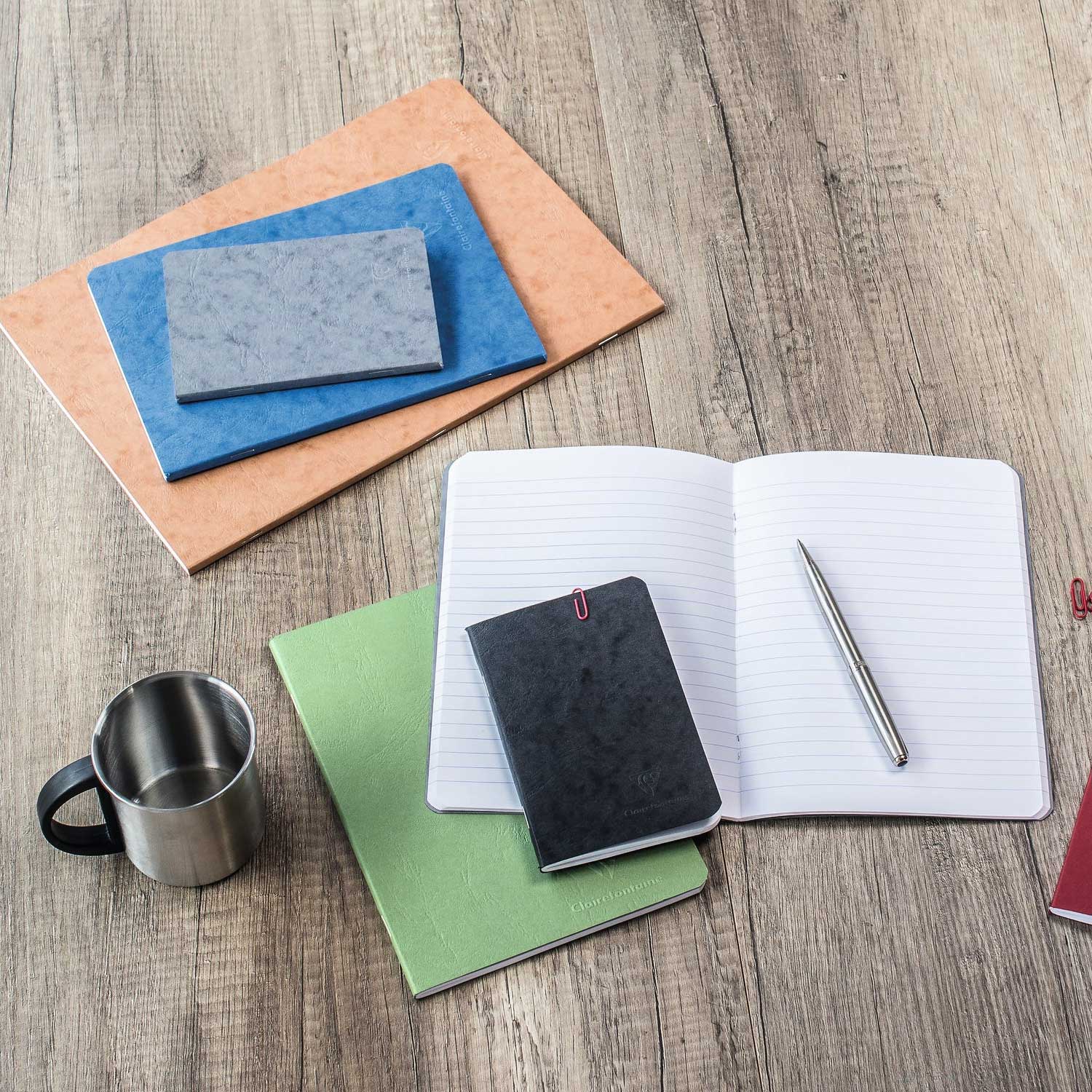 Clairefontaine Age Bag Essentials Gray Staplebound Notebook - A4, Ruled