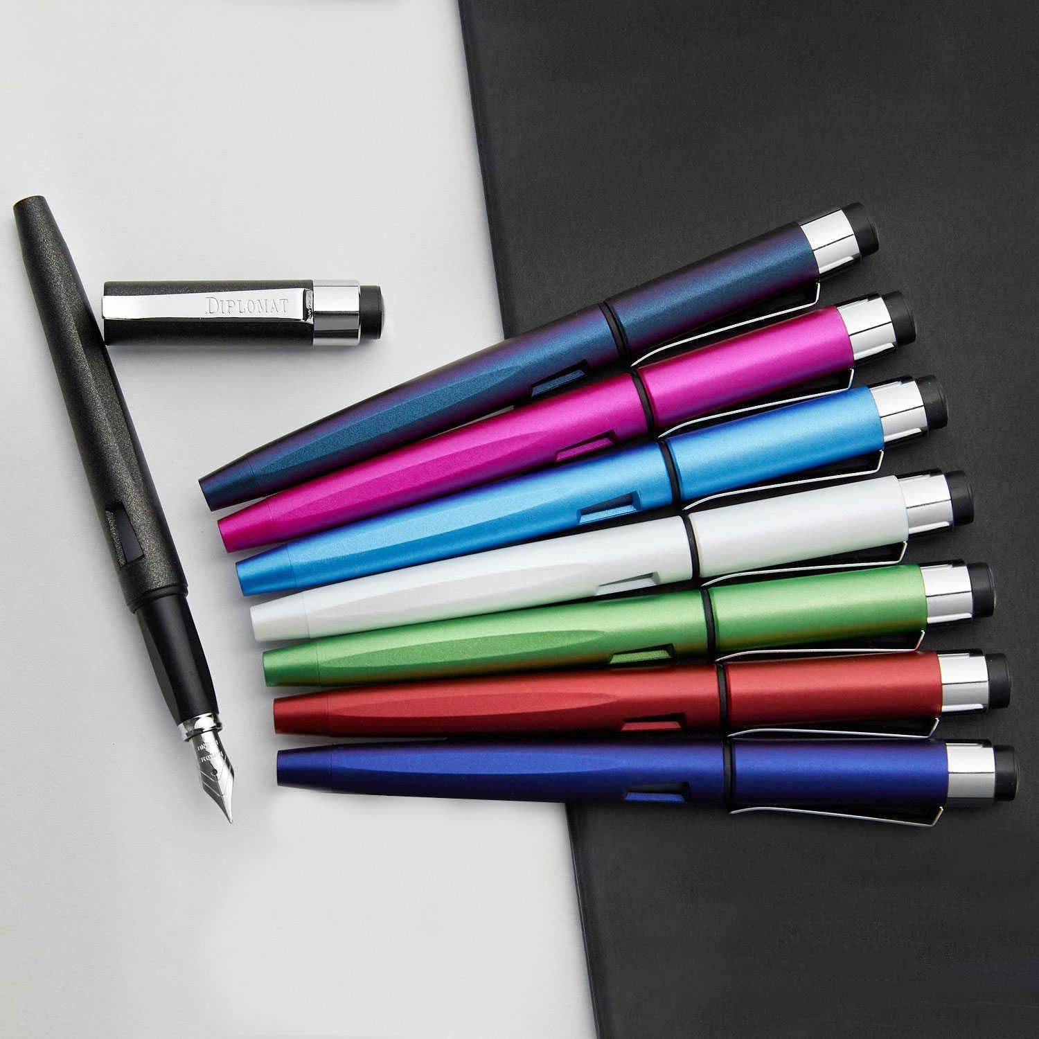 Diplomat Magnum Fountain Pen - Soft Touch Grey