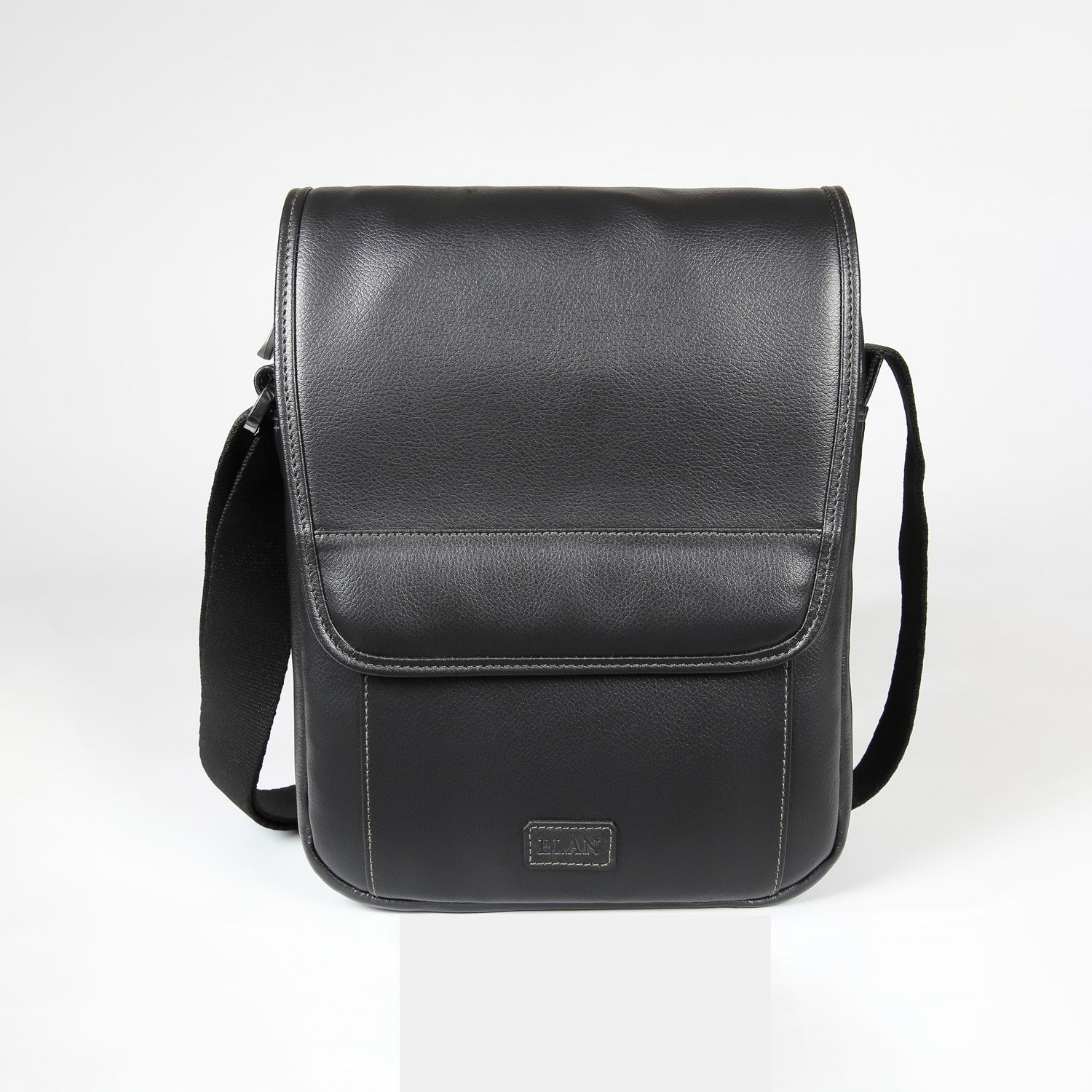 Elan Foam Shoulder Bag with Flap - Black