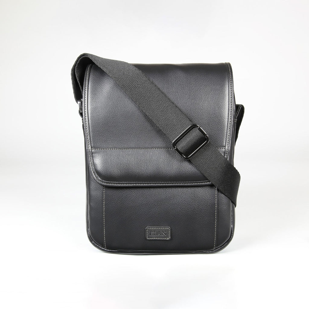 Elan Foam Shoulder Bag with Flap - Black