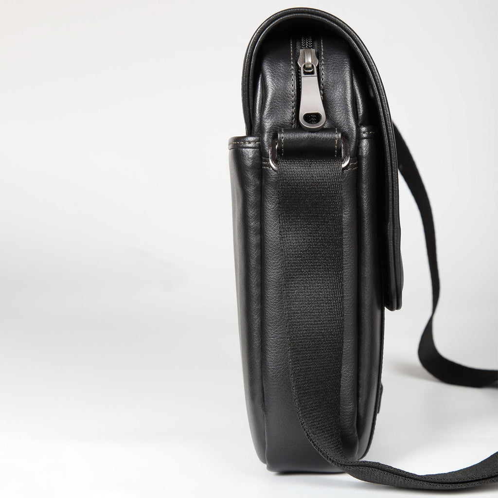 Elan Foam Shoulder Bag with Flap - Black