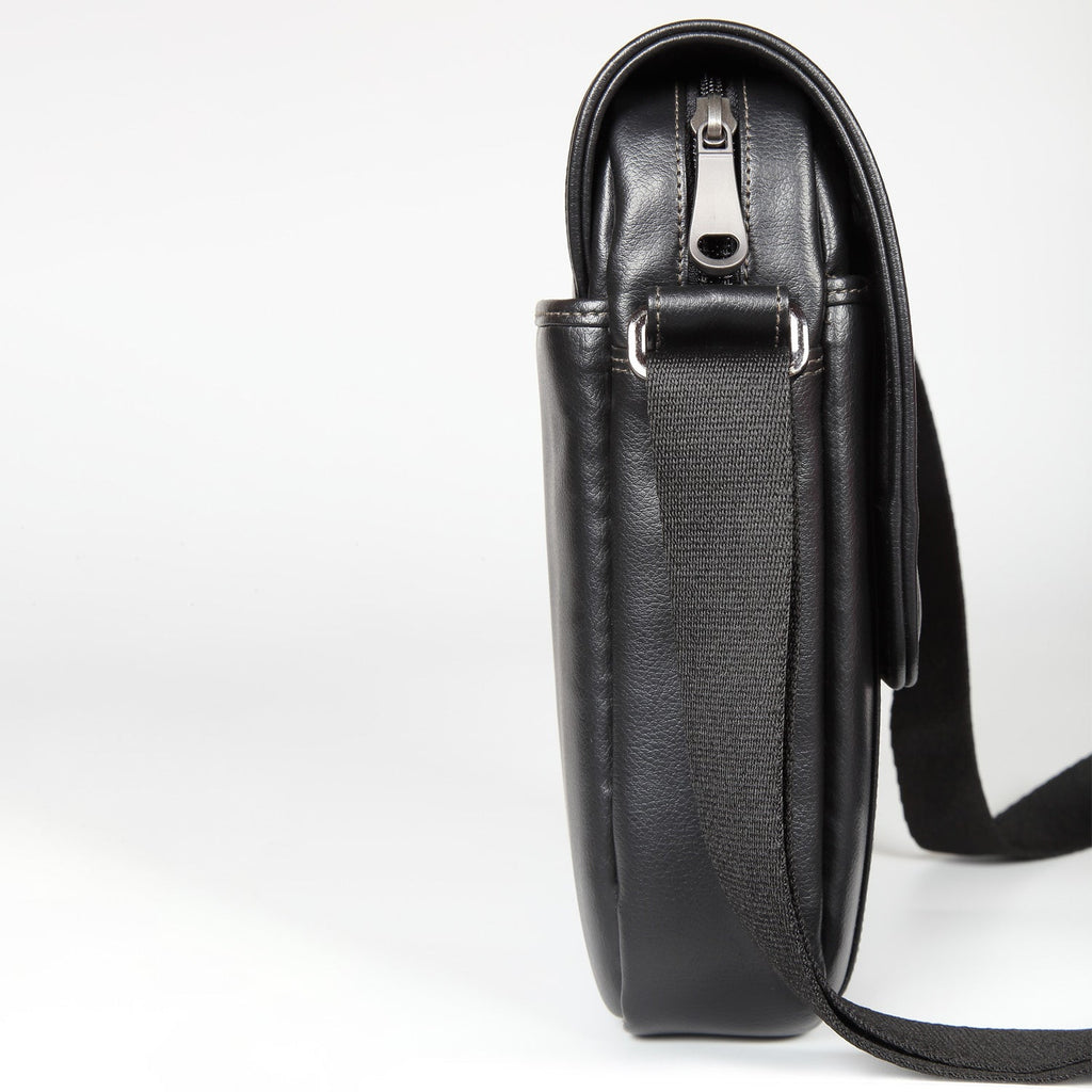 Elan Foam Shoulder Bag with Flap - Black