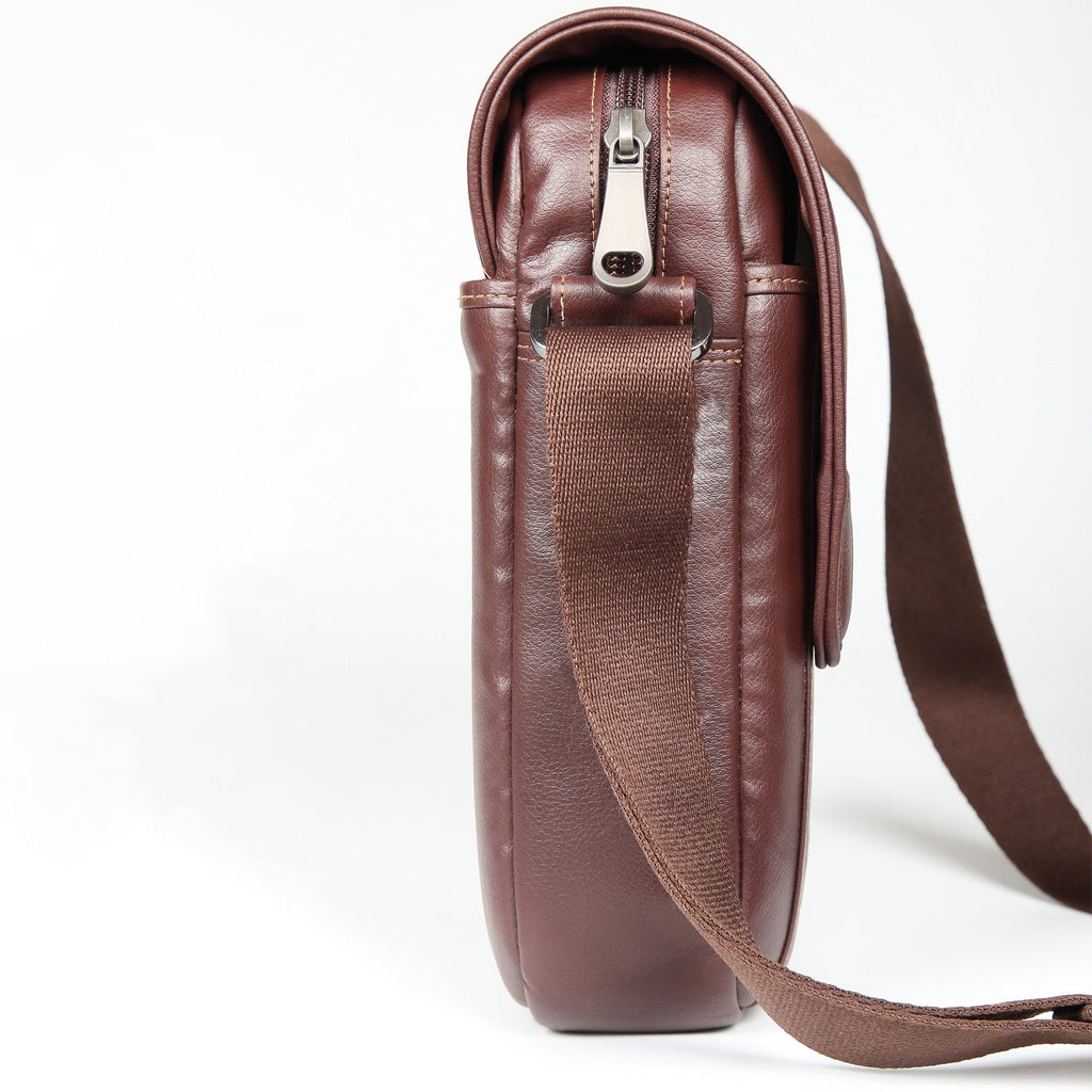 Elan Foam Shoulder Bag with Flap - Brown