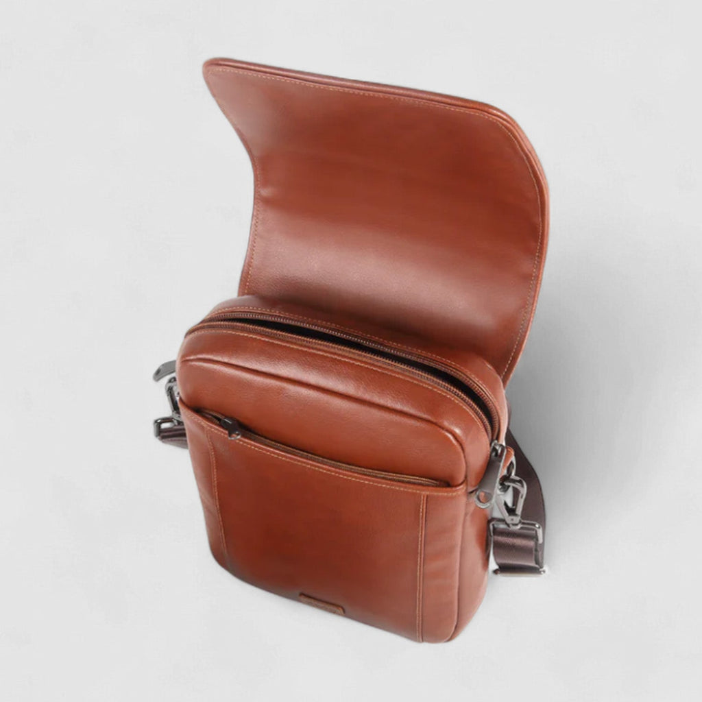 Elan Foam Shoulder Bag with Flap - Tan