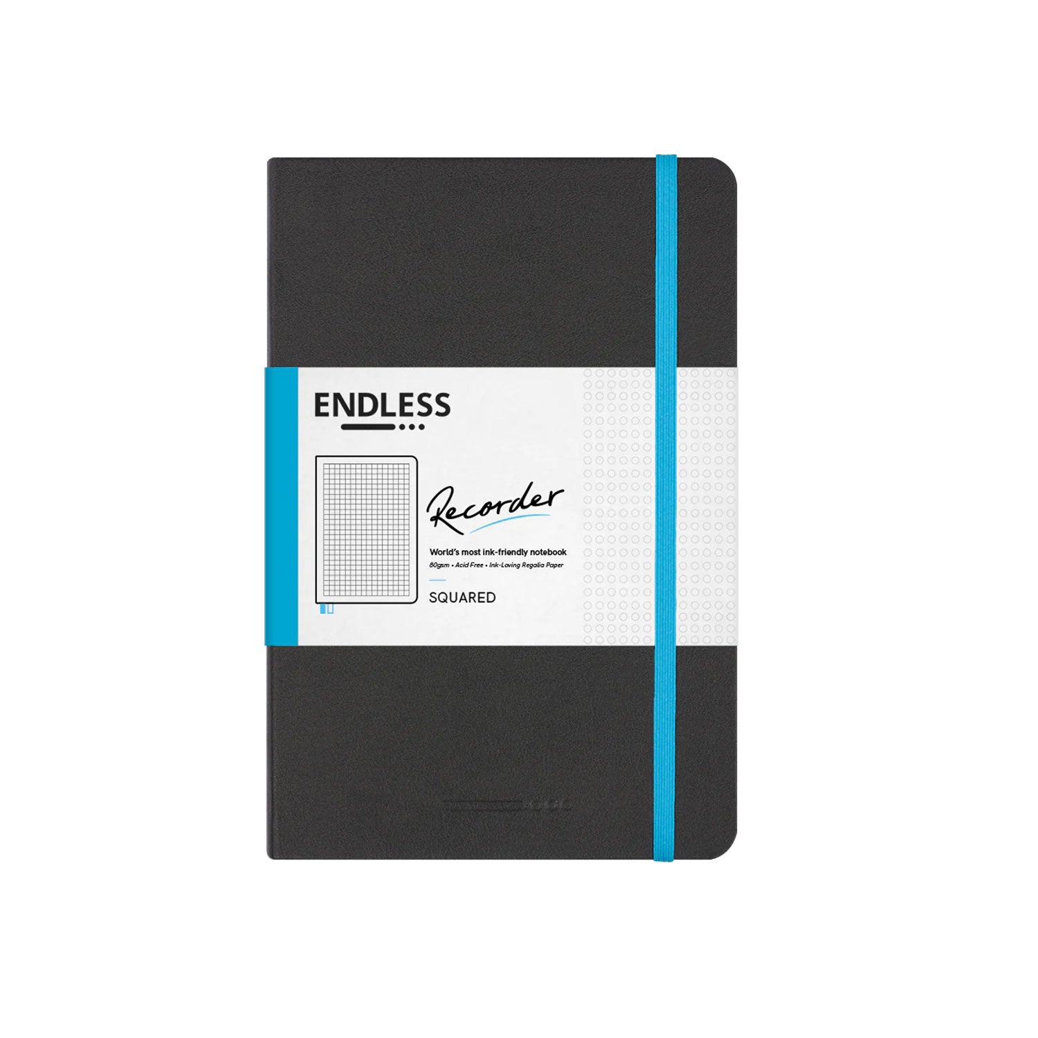 Endless Recorder Infinite Space Black Regalia Notebook - A5, Squared