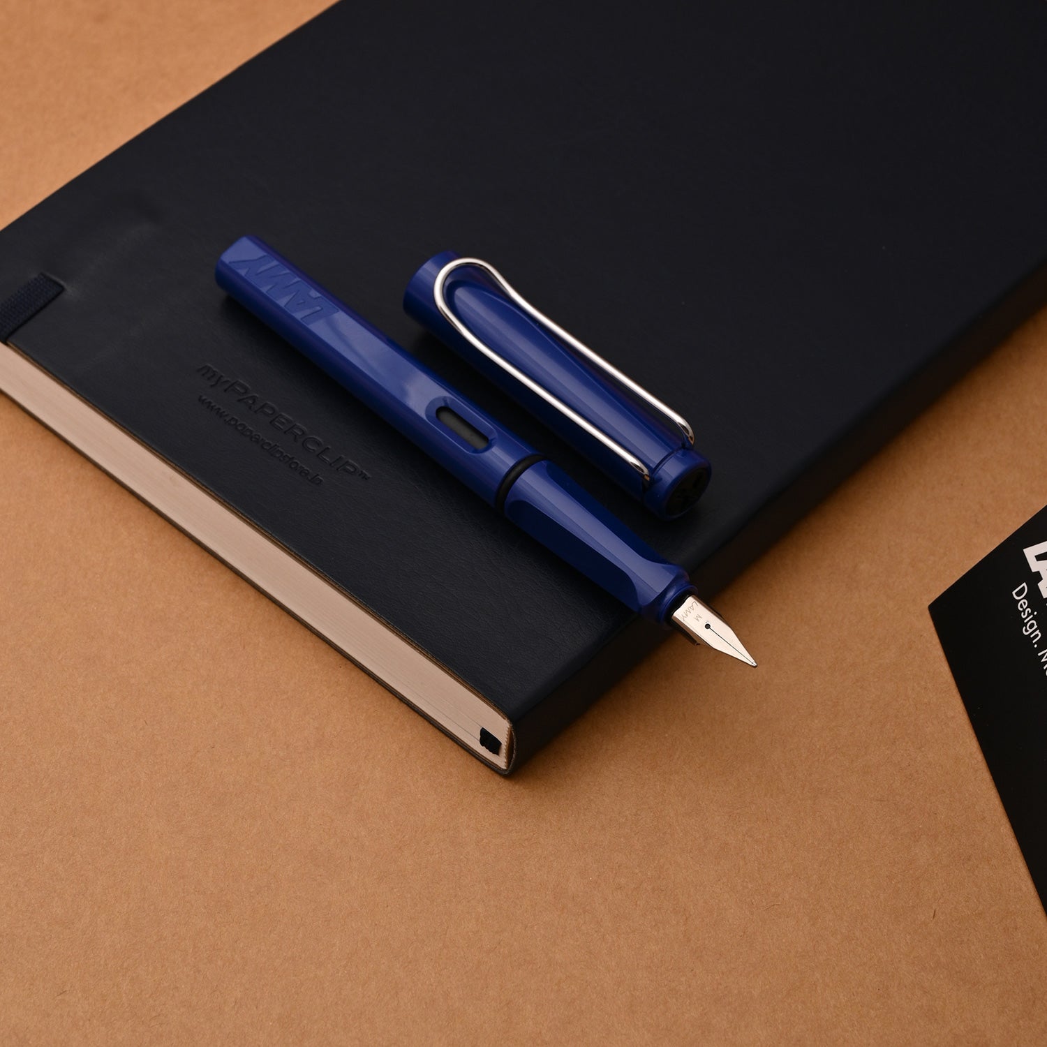 Lamy Gift Set - Safari Blue Fountain Pen with myPaperclip A5 Blue Notebook