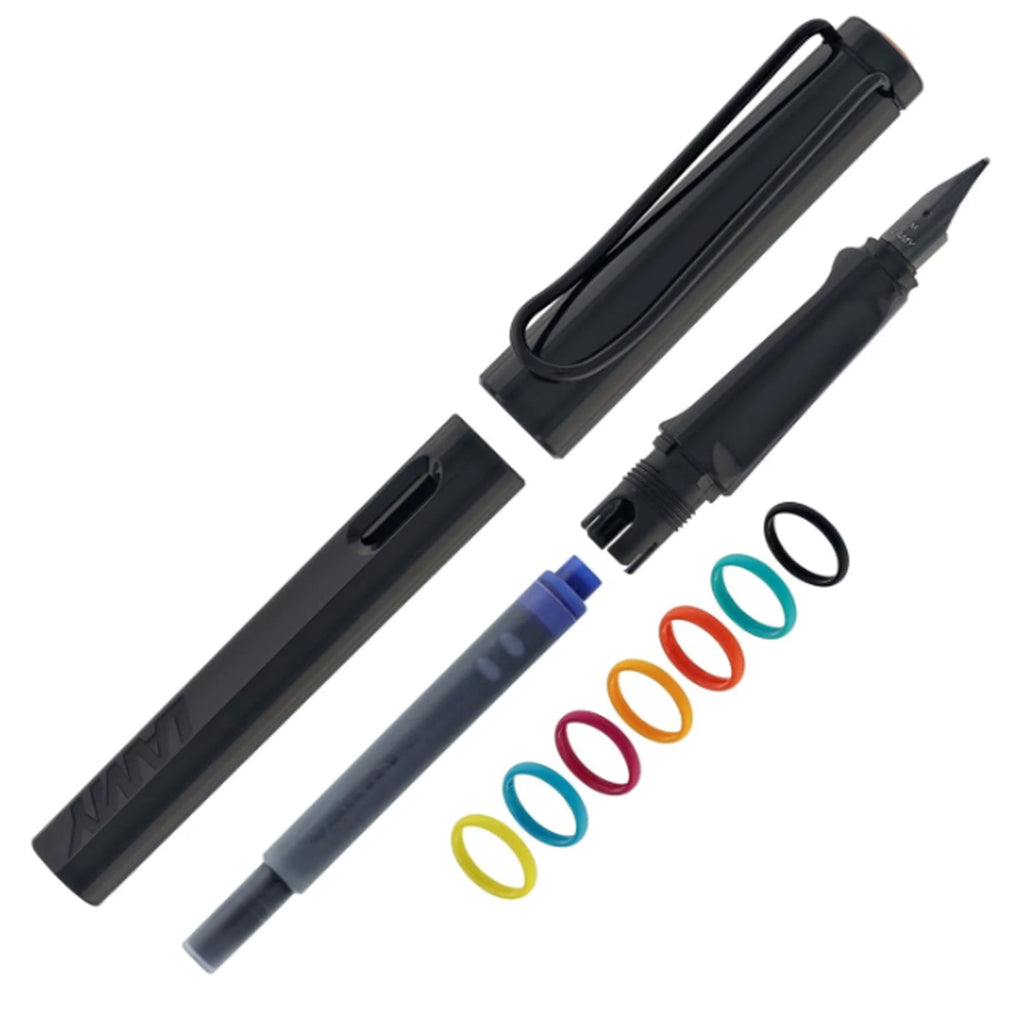 Lamy Safari Fountain Pen Multi Ring Set - All Black (Special Edition)