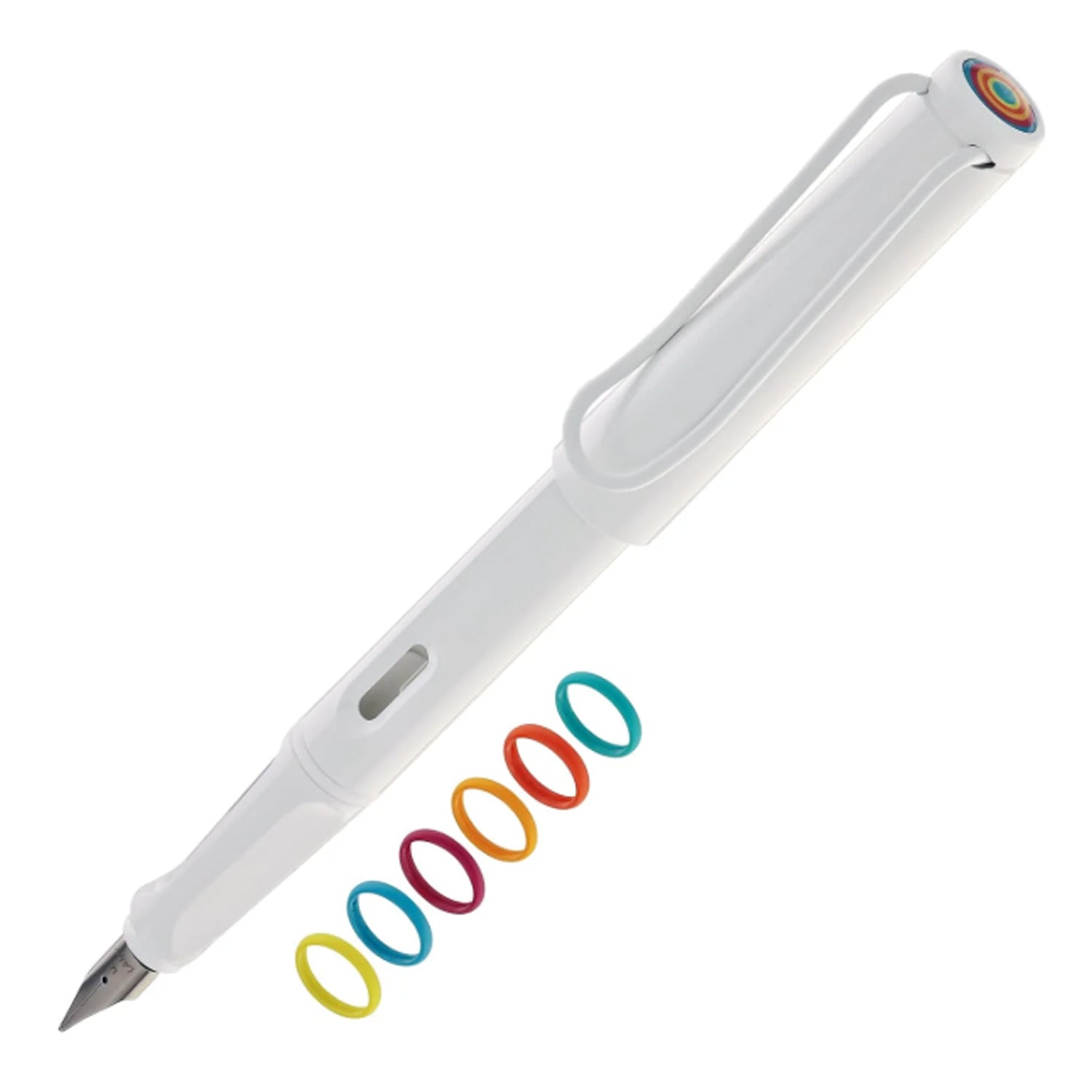 Lamy Safari Fountain Pen Multi Ring Set - All White (Special Edition)