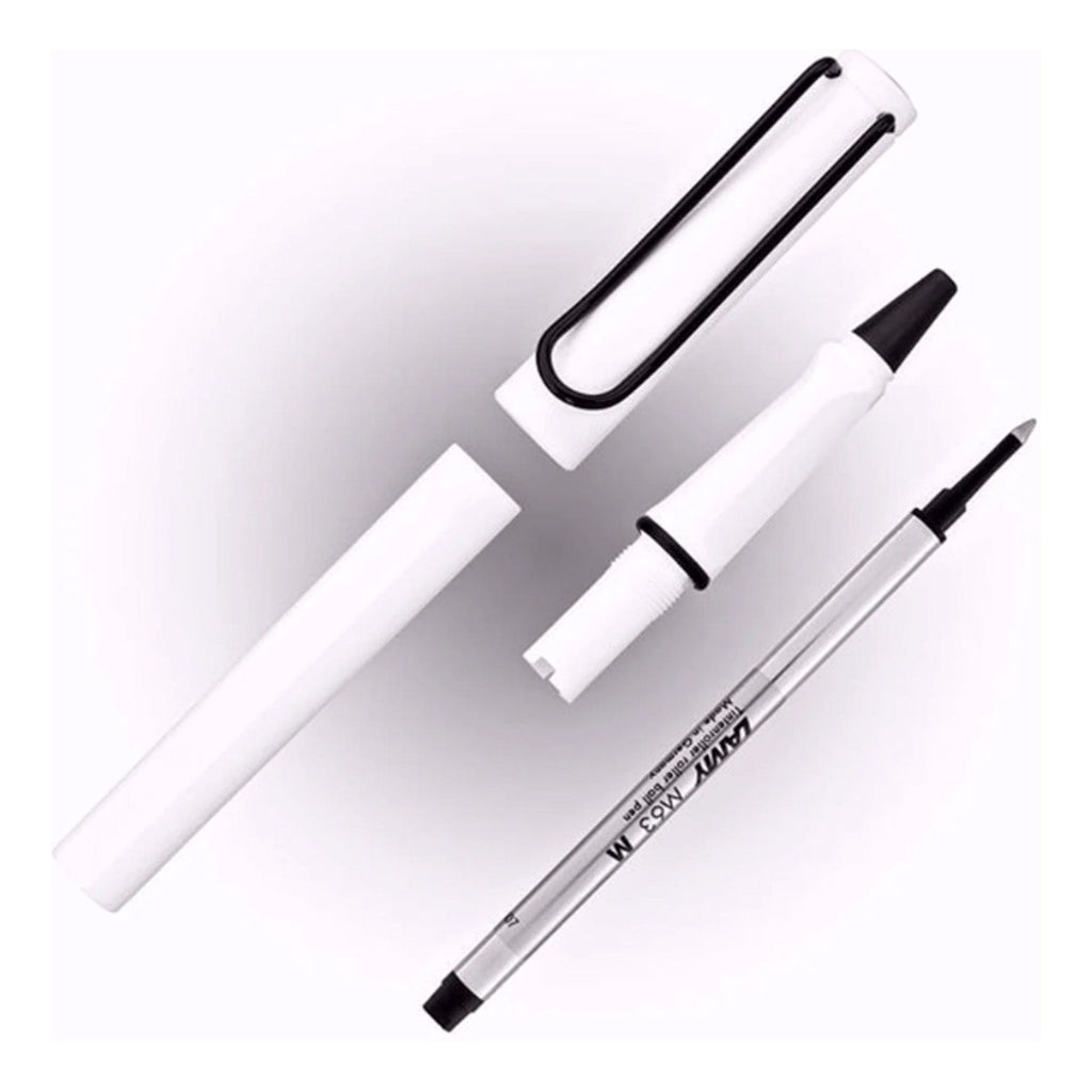 Lamy Safari Roller Ball Pen - White Black (Special Edition)