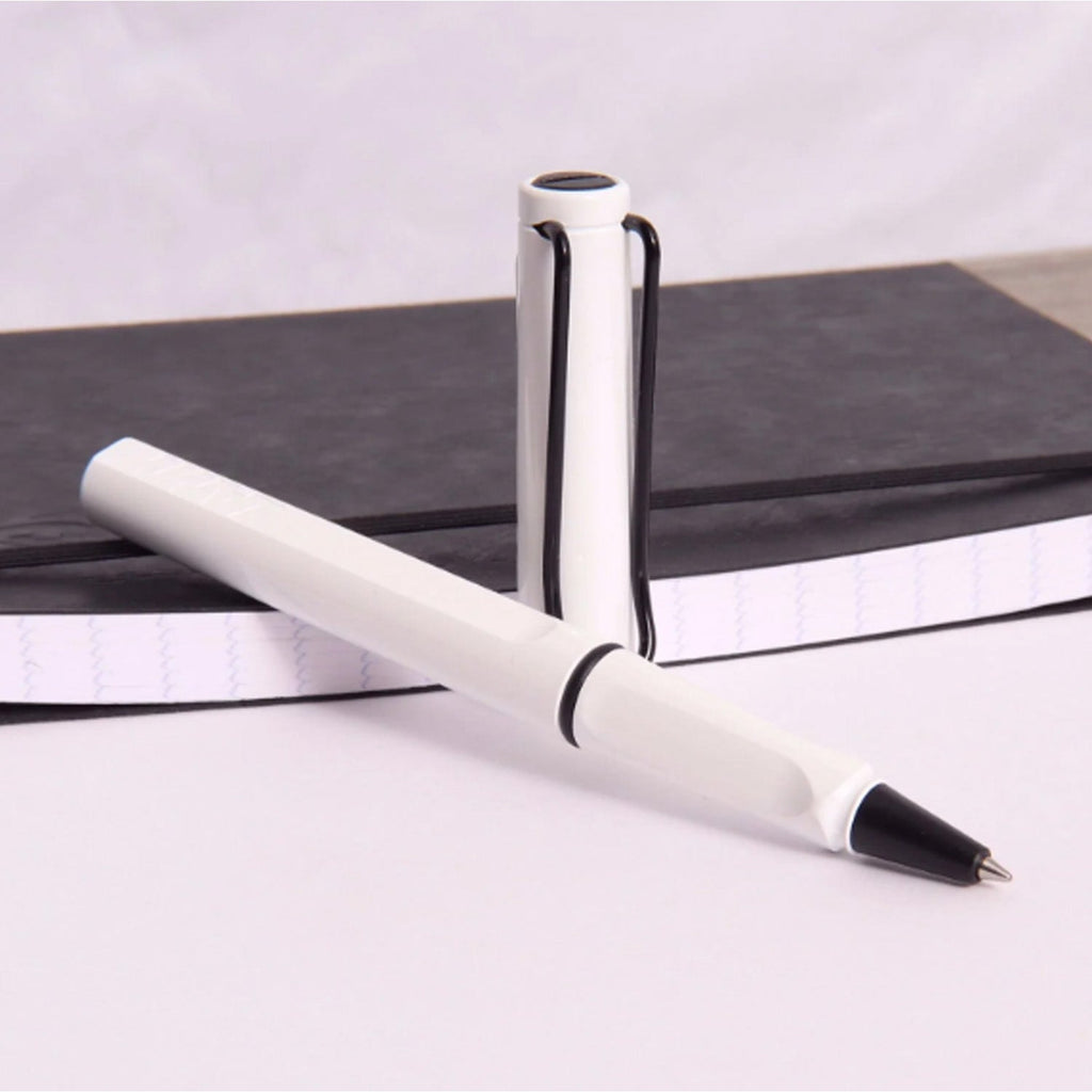 Lamy Safari Roller Ball Pen - White Black (Special Edition)