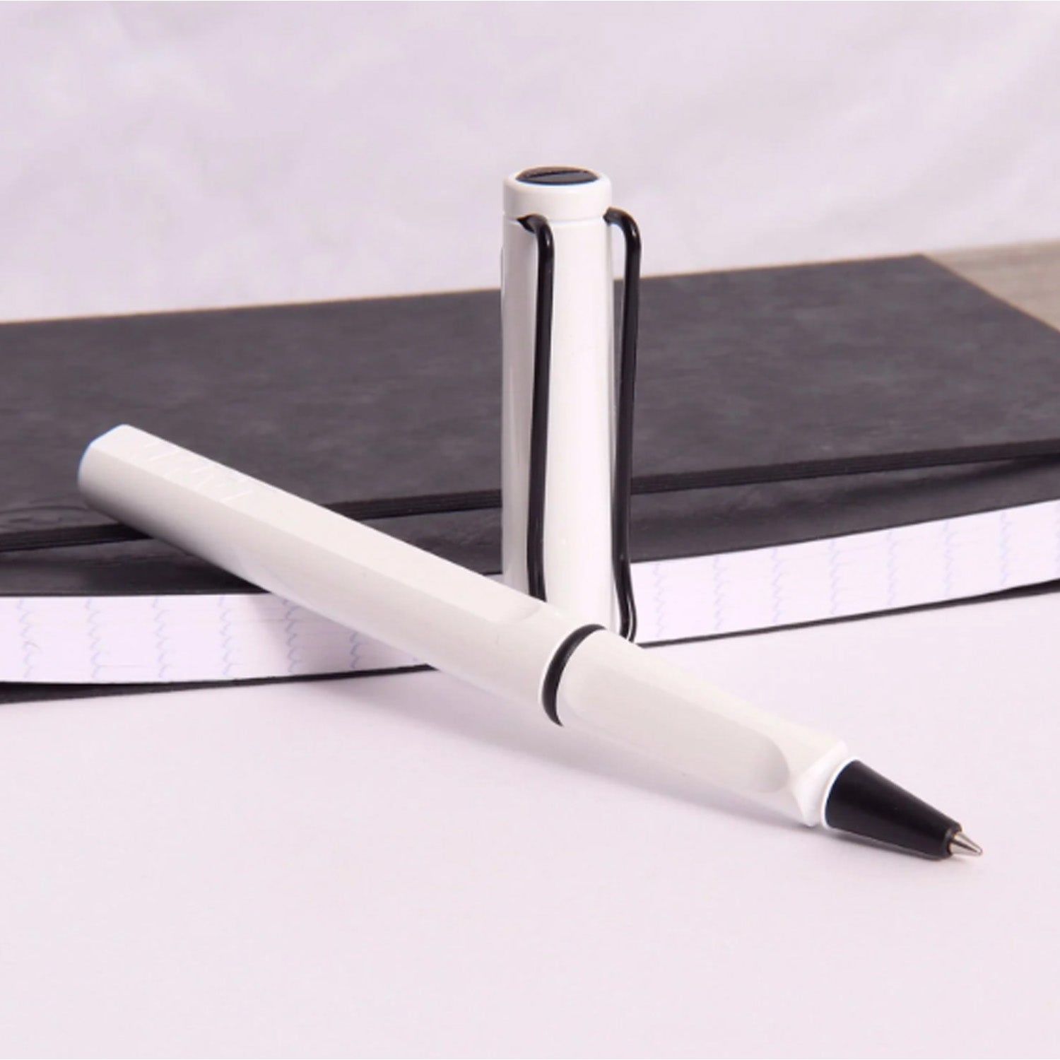 Lamy Safari Roller Ball Pen - White Black (Special Edition)