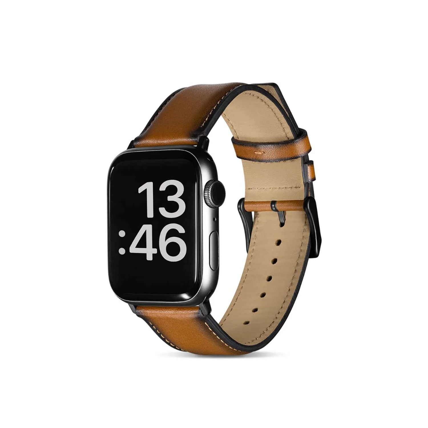 Lapis Bard Leather Apple Watch Strap, Brown