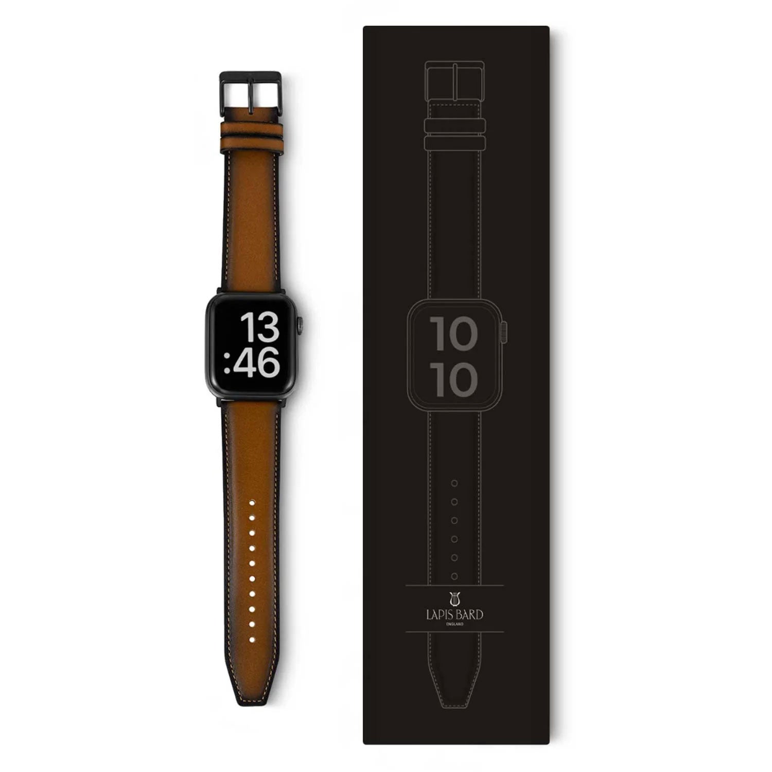 Lapis Bard Leather Apple Watch Strap, Brown