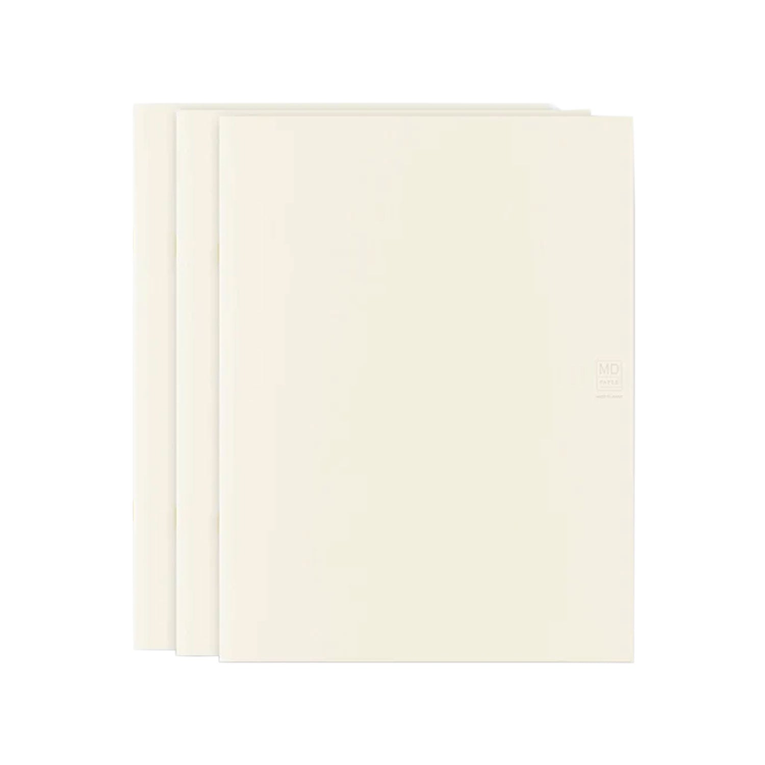 Midori MD Paper Light Ivory Pack of 3 Slim Notebook - A4, Square Ruled
