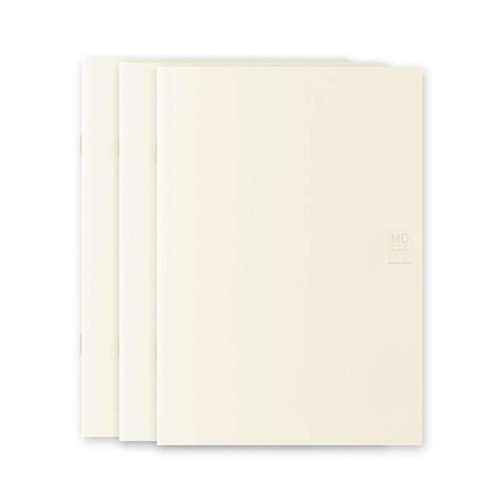 Midori MD Paper Light Ivory Pack of 3 Slim Notebook - A5, Ruled