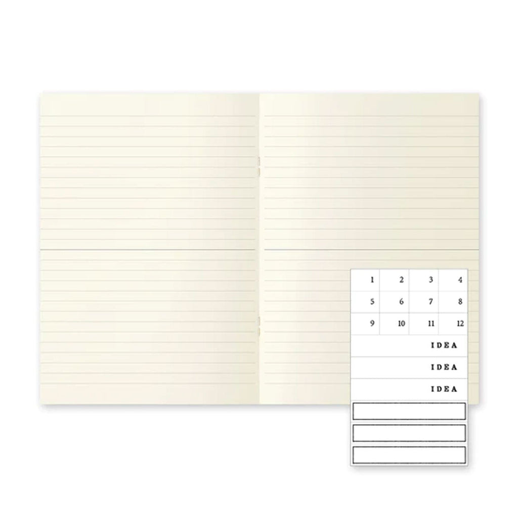 Midori MD Paper Light Ivory Pack of 3 Slim Notebook - A5, Ruled