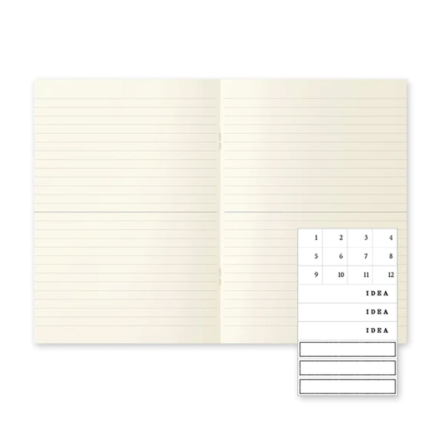 Midori MD Paper Light Ivory Pack of 3 Slim Notebook - A5, Ruled