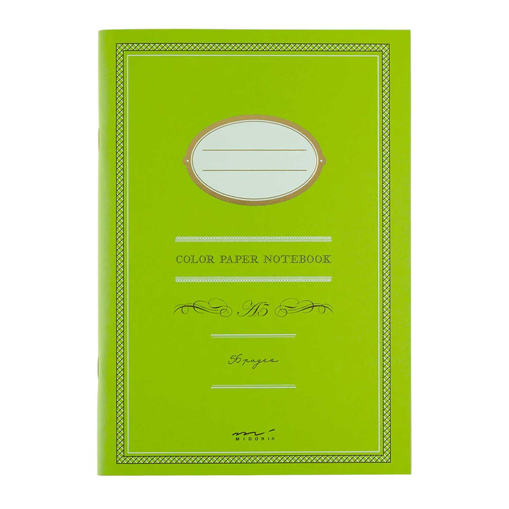 Midori Colour Paper Green Notebook - A5, Ruled