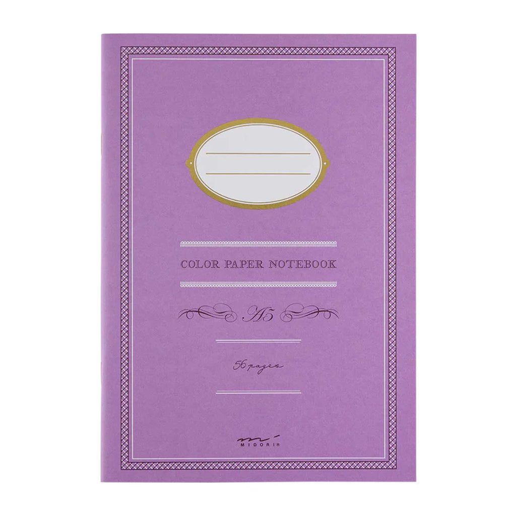 Midori Colour Paper Purple Notebook - A5, Ruled