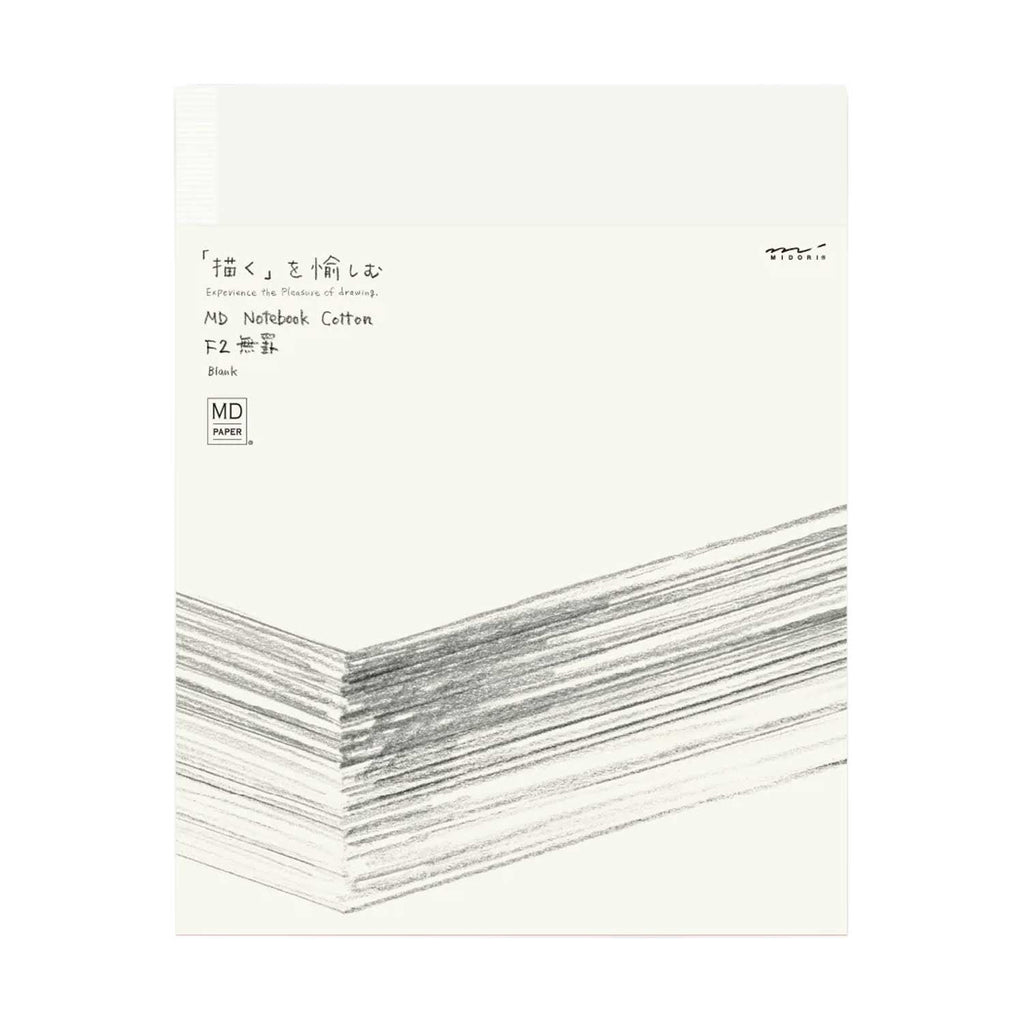 Midori MD Cotton White Notebook - F2, Plain